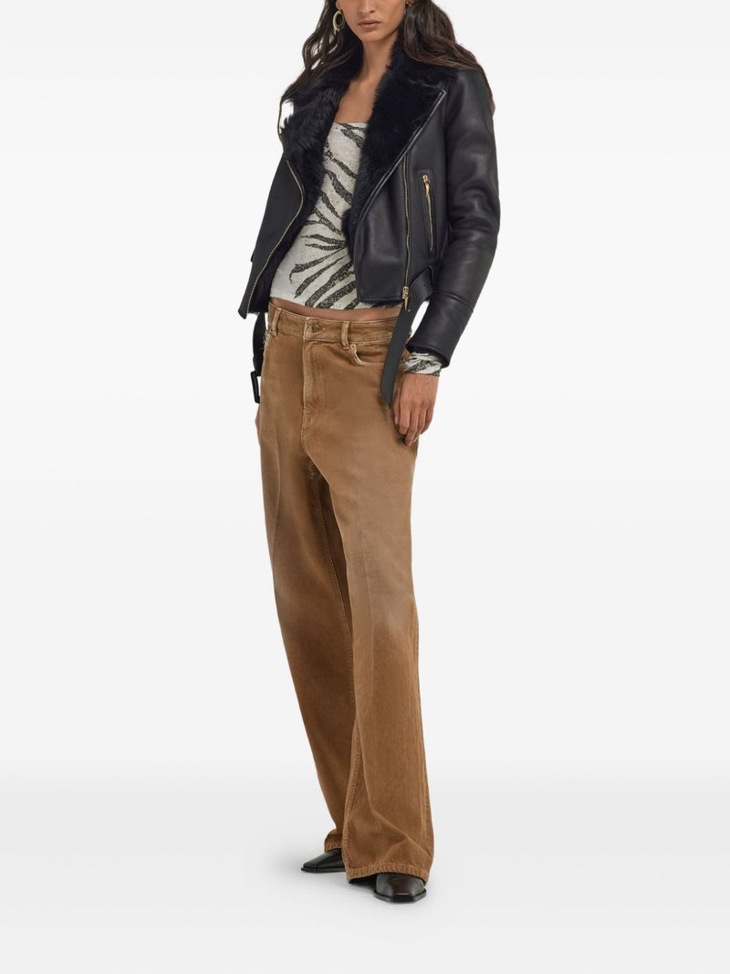 Roberto Cavalli shearling leather jacket outlook