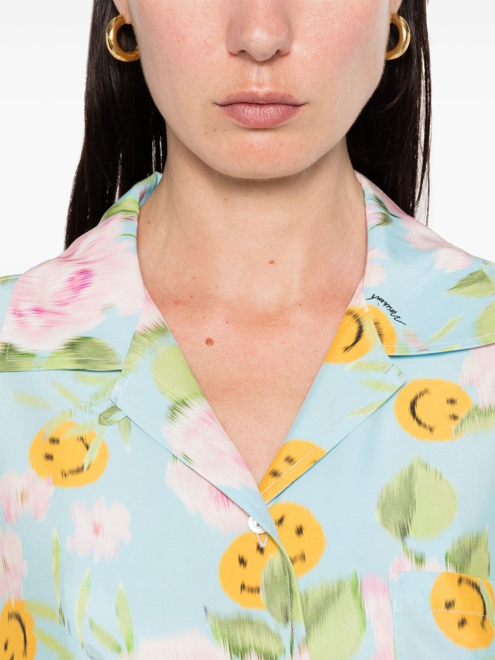 x Smiley silk shirt - 5