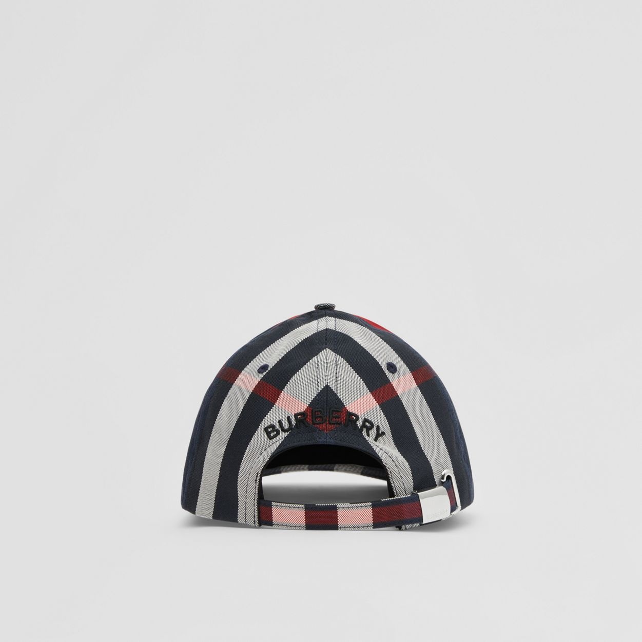 Logo Detail Check Cotton Baseball Cap - 4