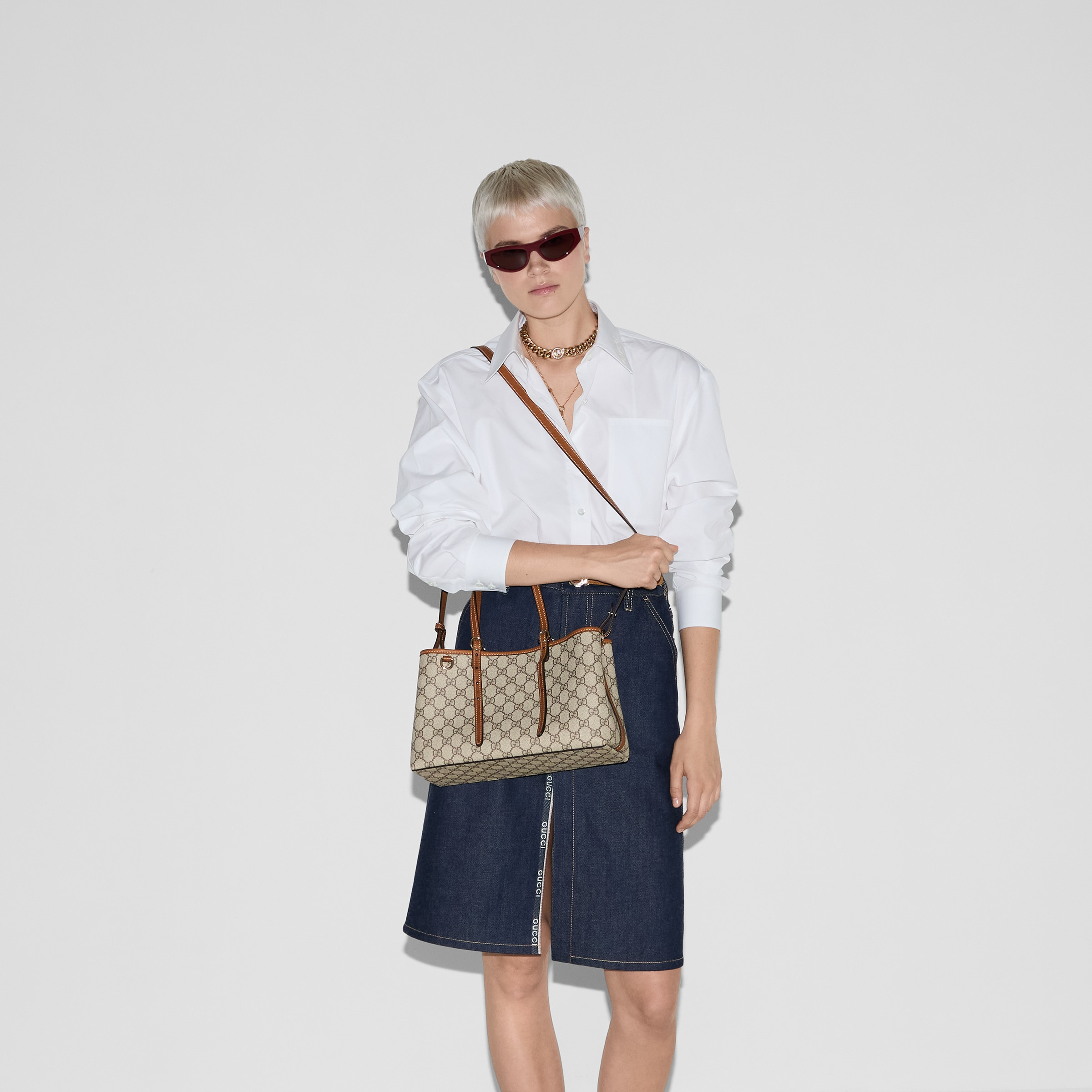 GG Emblem small tote bag - 4