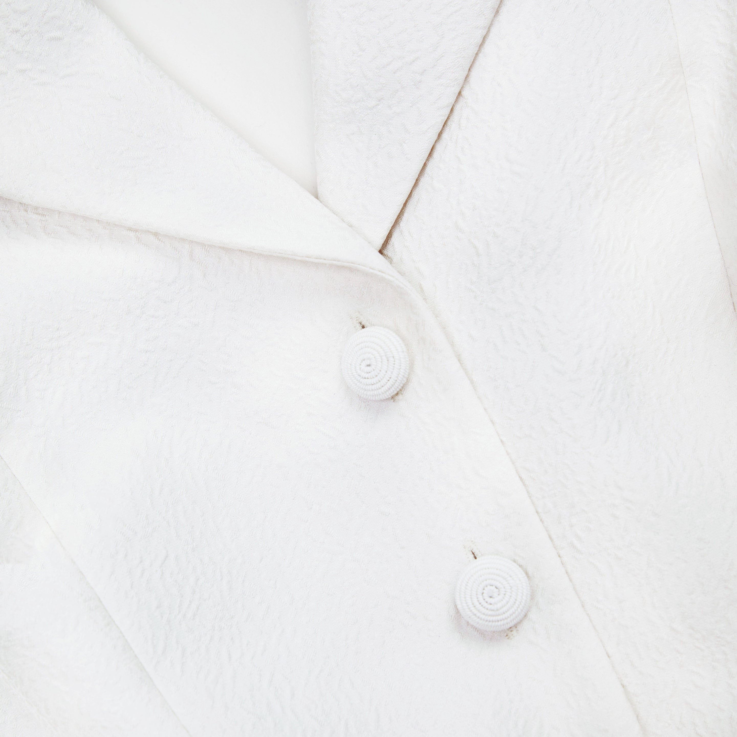 White Textured Midi Dress - 5