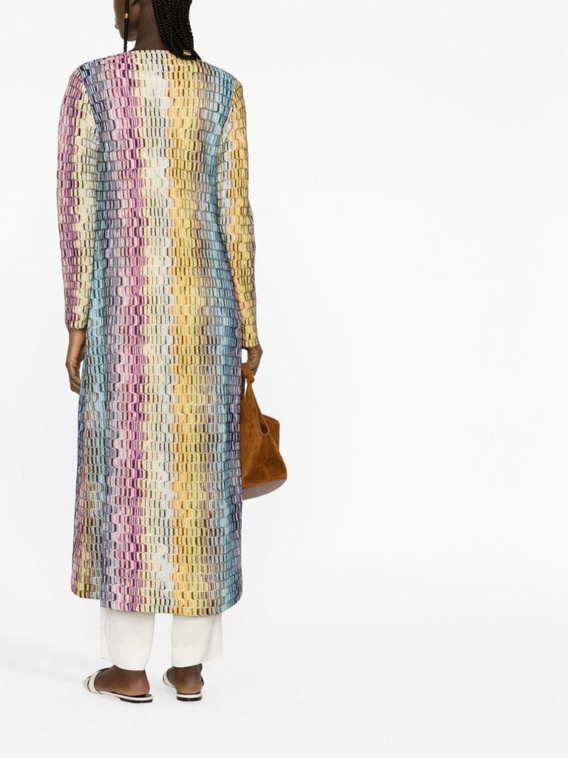 knitted long-sleeved cardi-coat - 4