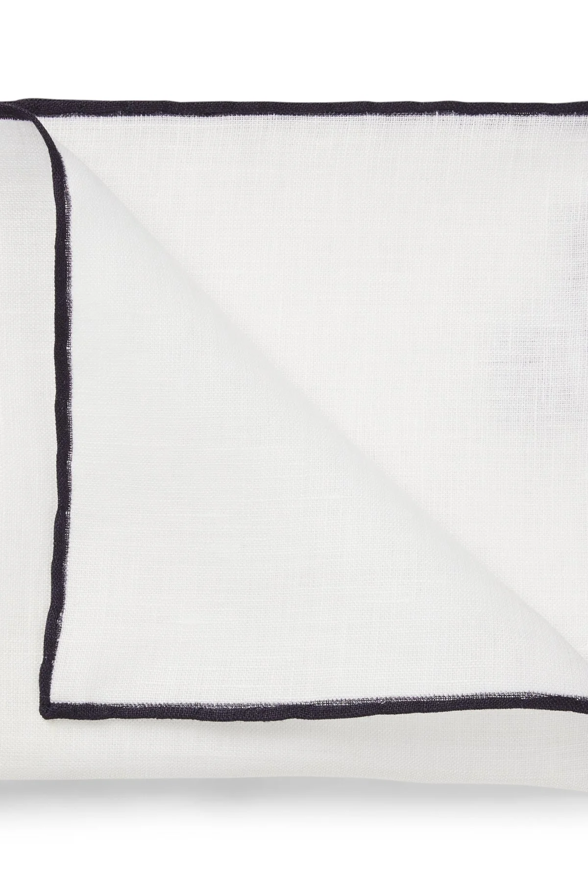 LINEN POCKET SQUARE WITH CONTRAST BORDER - 1