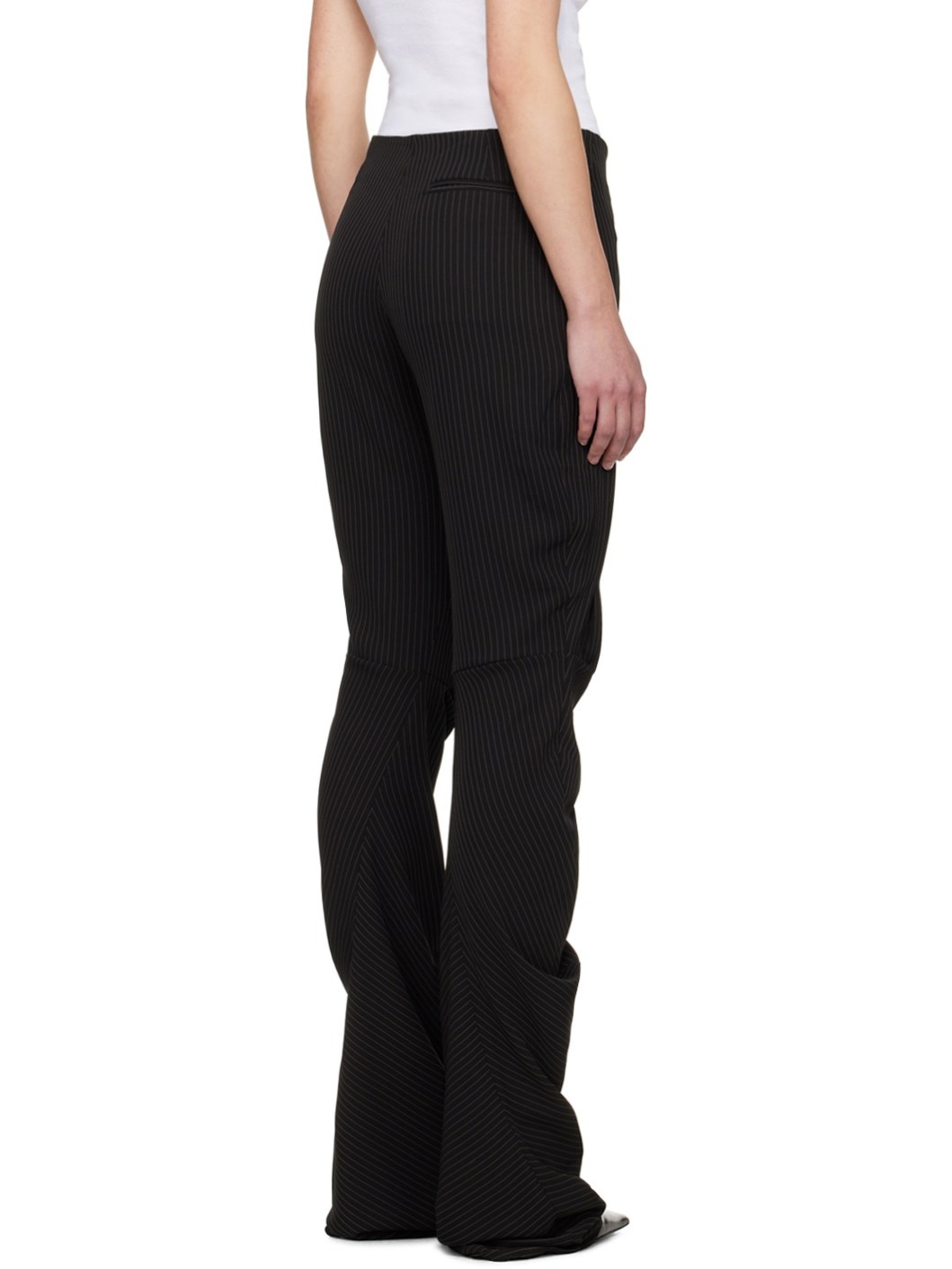 Black Drape Trousers - 3