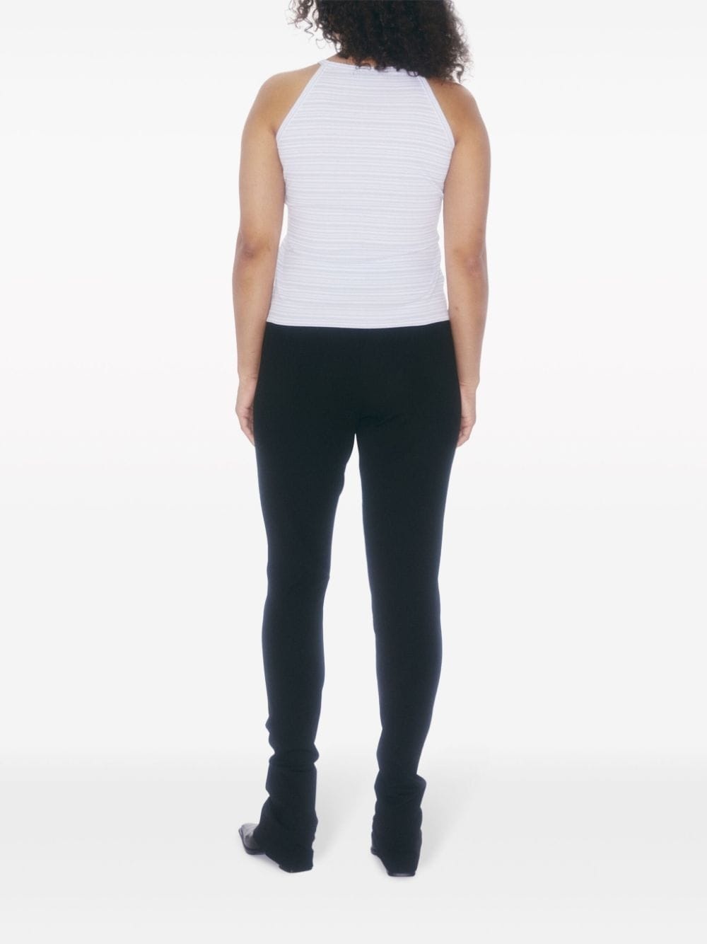 monogram-embroidered striped organic cotton tank top - 3