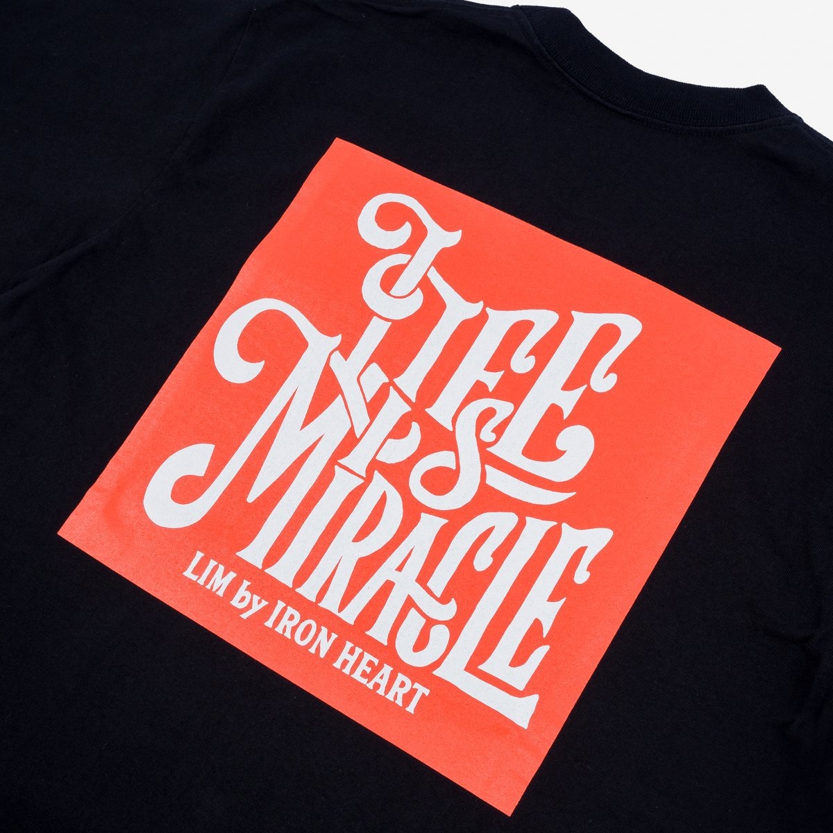 IHT-2407-BLK 7.5oz Printed Loopwheel Crew Neck T-Shirt - Black - 6