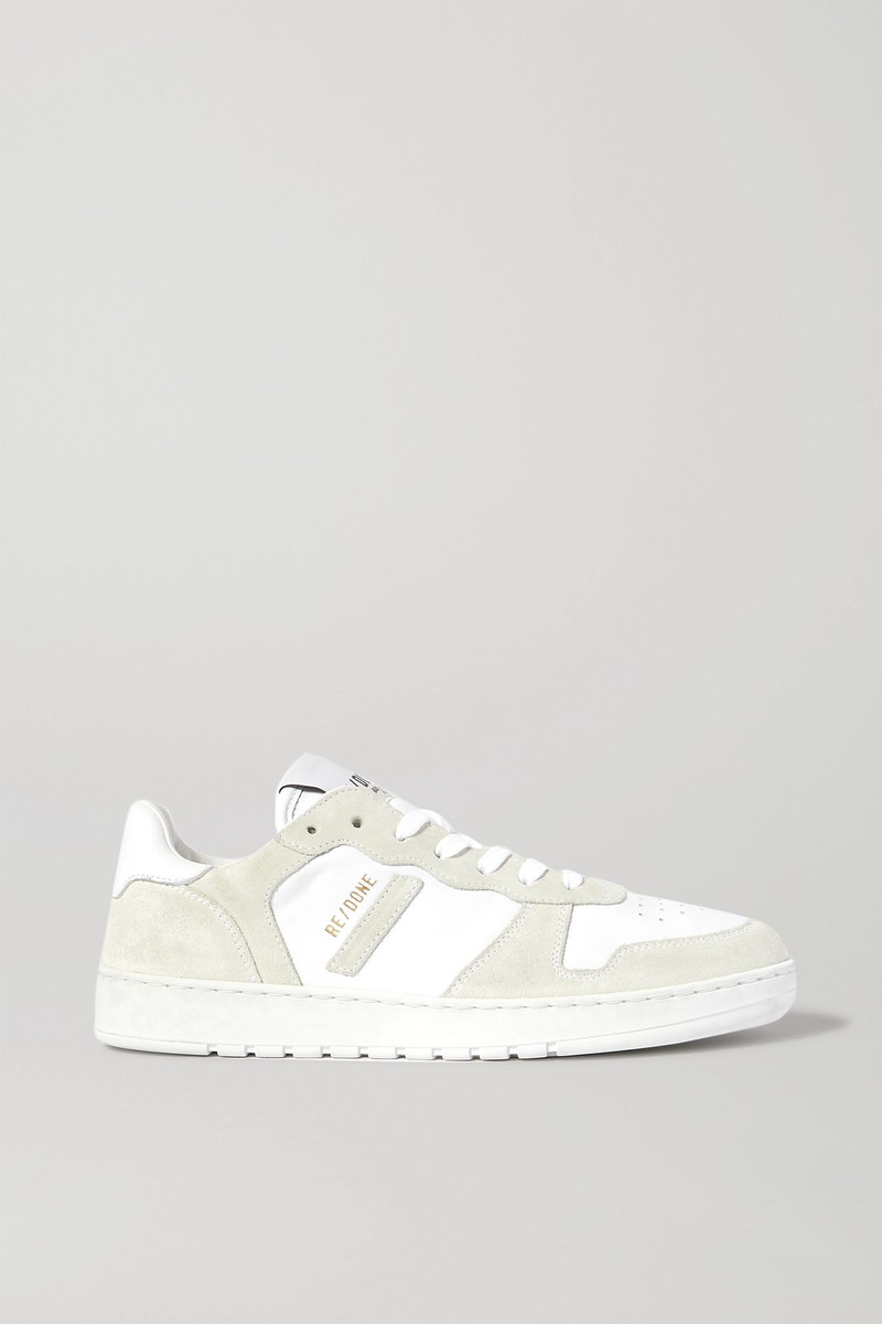 80s Basketball perforated leather and suede sneakers - 1