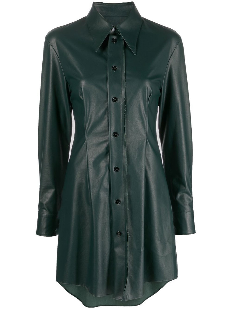 faux-leather shirt dress 1