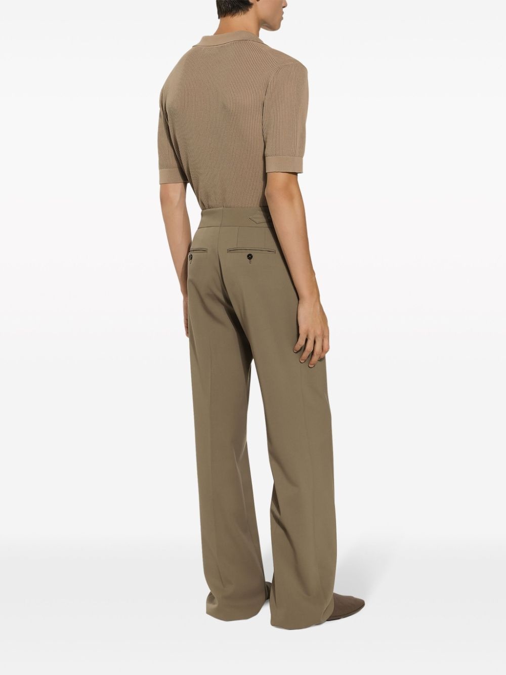 ribbed-knit cotton polo shirt - 3