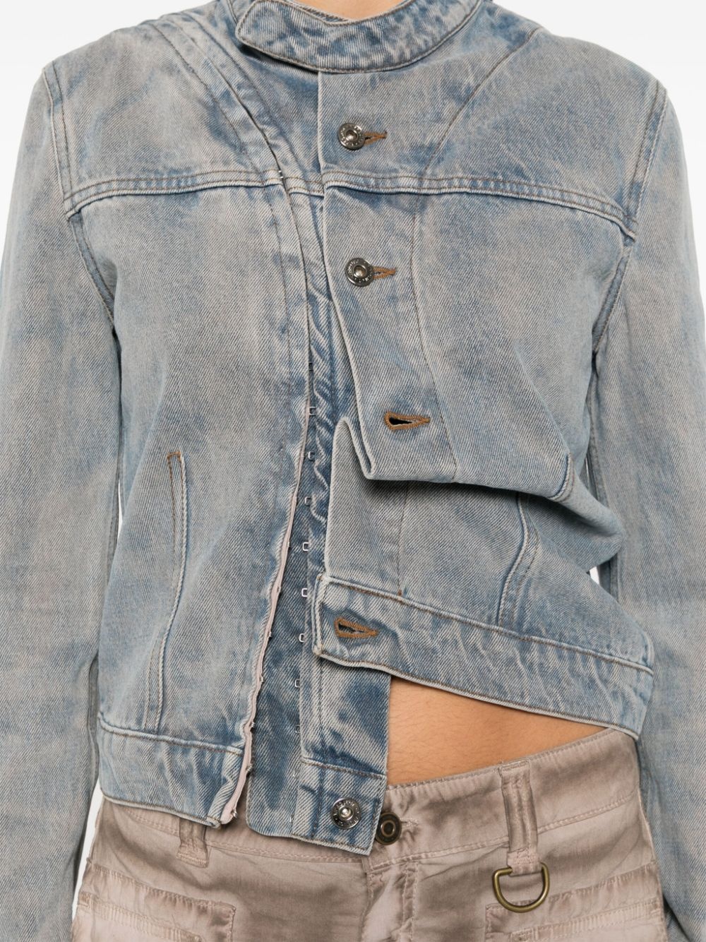 double-opening denim jacket - 5