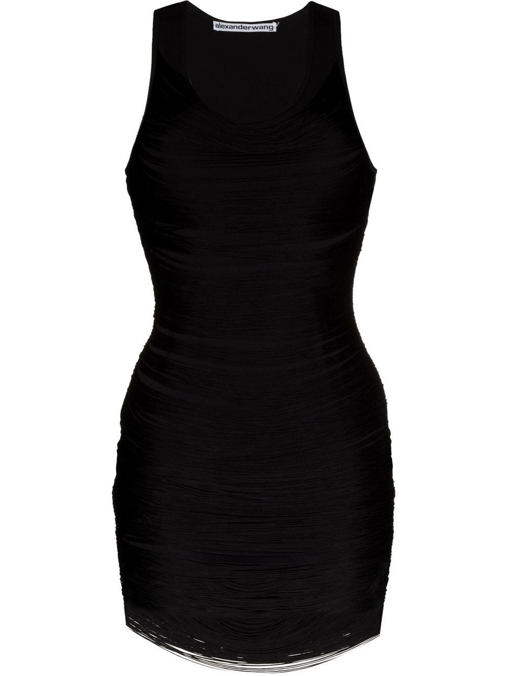 fringed scoop-neck minidress - 1