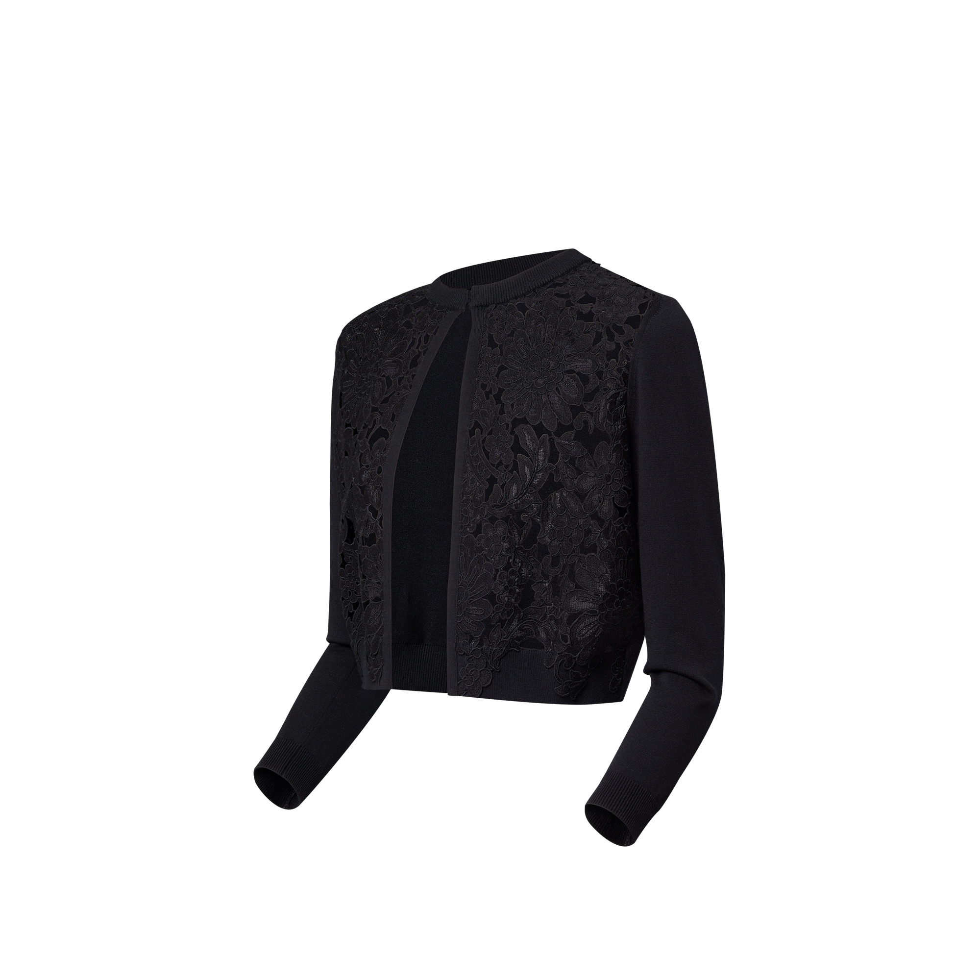 Floral Lace Accent Cardigan - 2