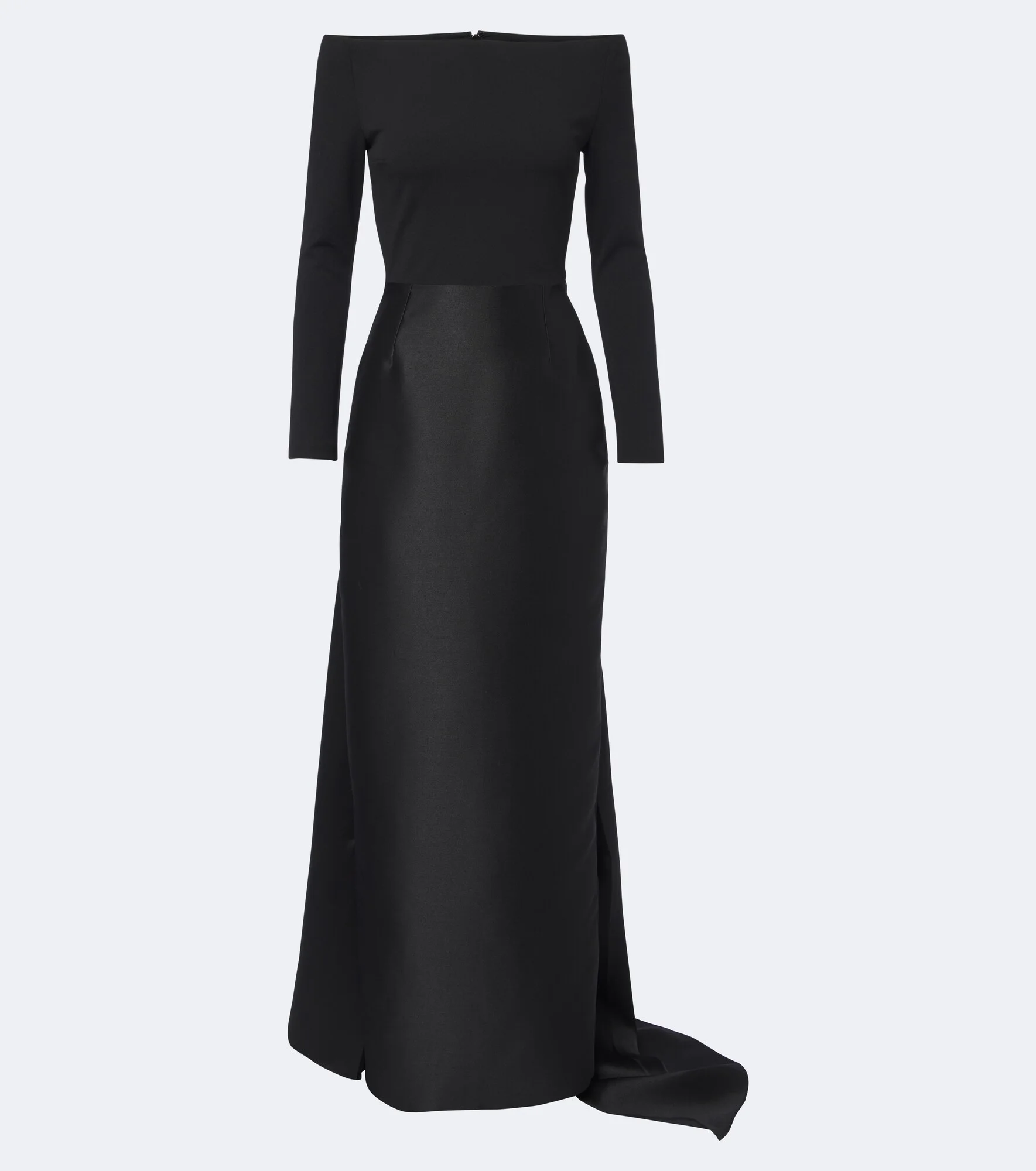 Winslow off-shoulder satin and crêpe gown - 1