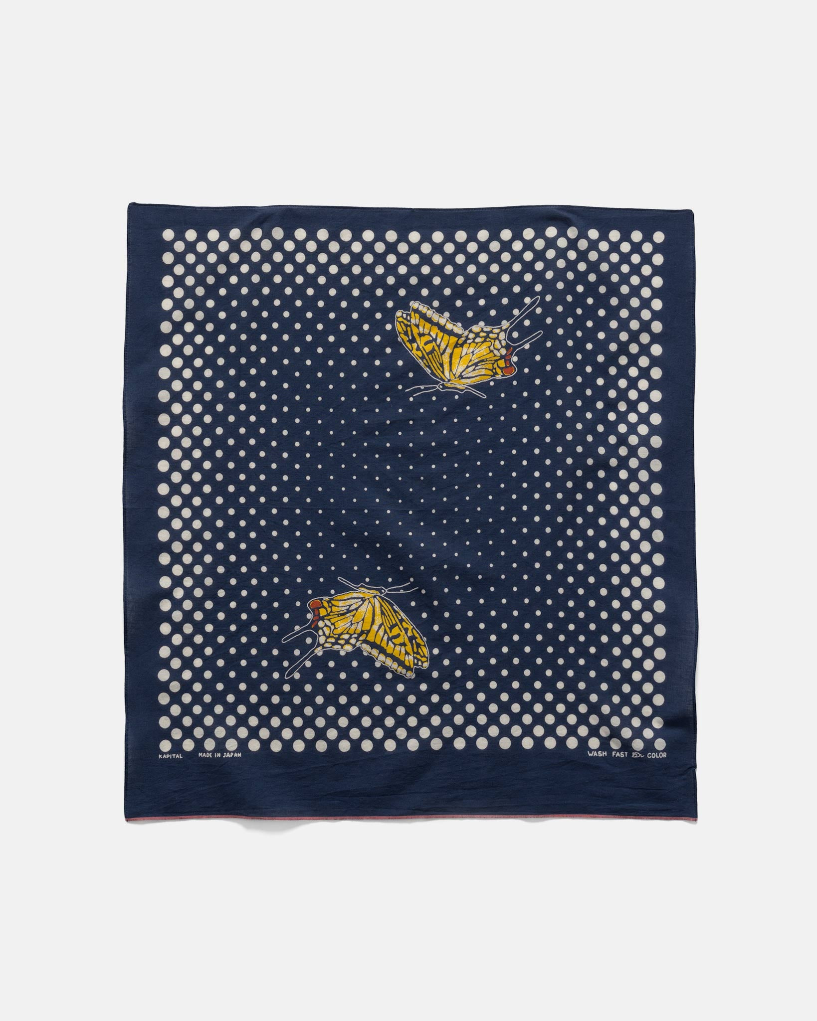 Fastcolor Selvedge Bandana (Coco Swallowtail) Navy - 1