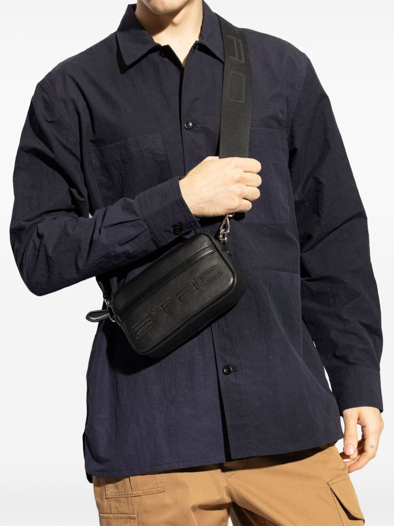 Etro logo-print leather crossbody bag outlook