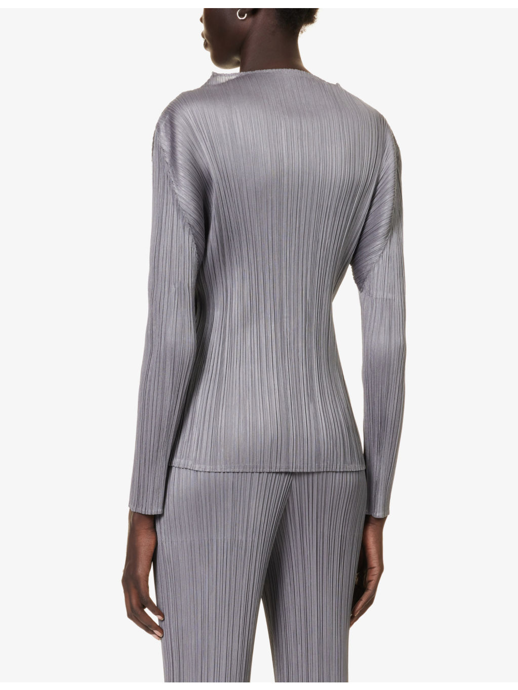 Pleated high-neck knitted top - 4