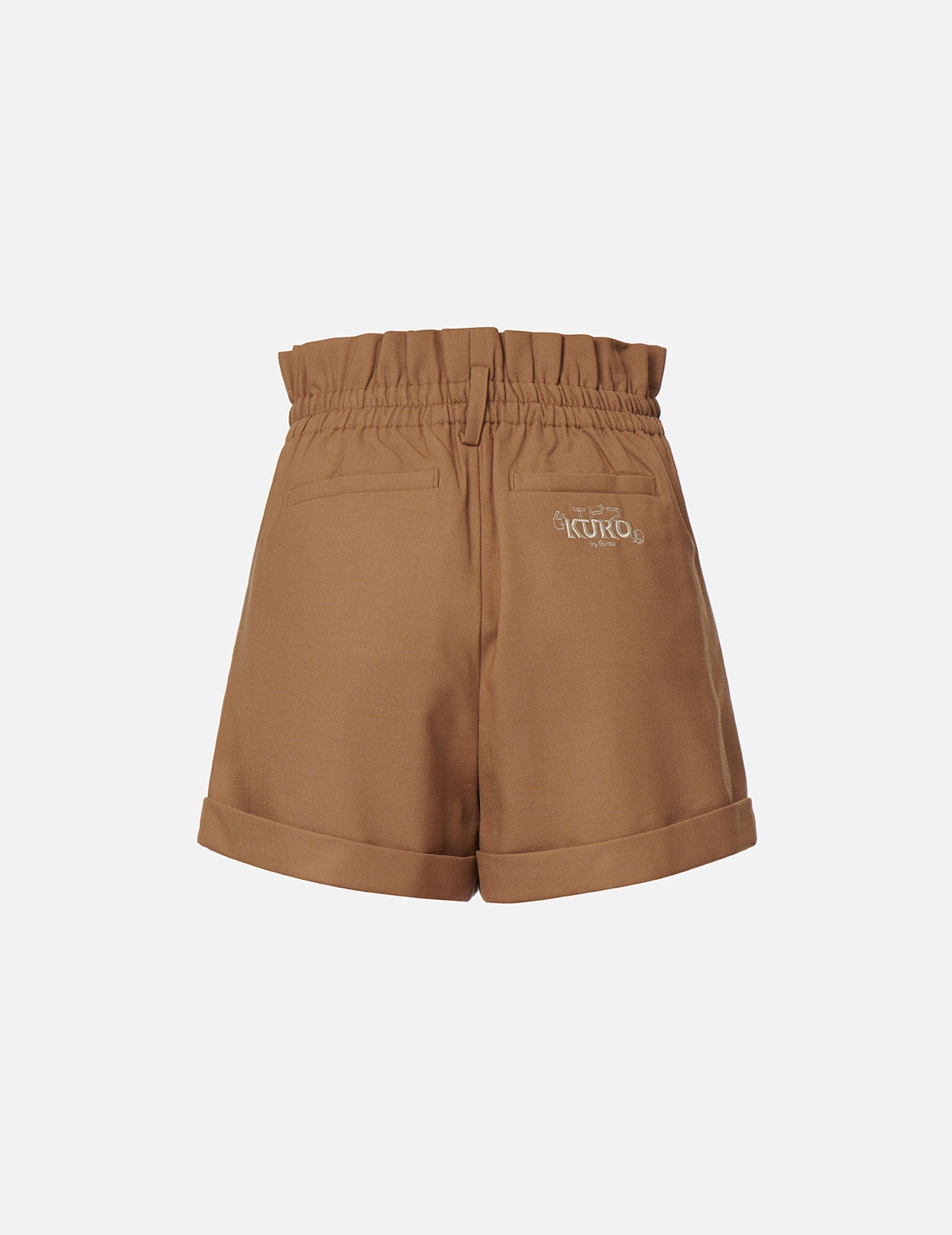 Front Pleat Paper Bag Shorts - 2