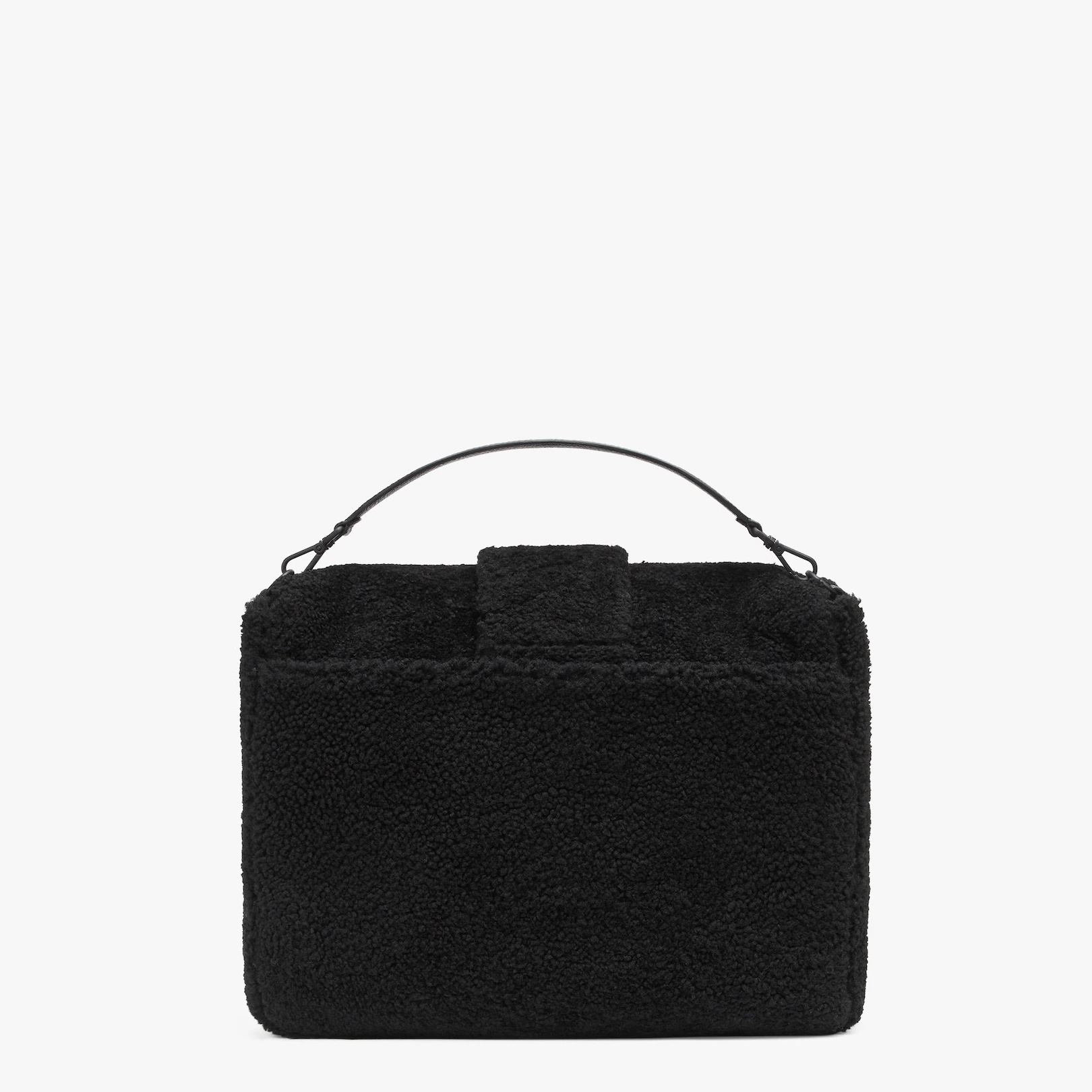 Black shearling bag with inlay - 3