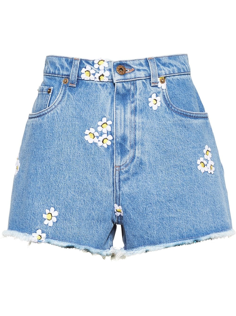 embroidered floral shorts - 1