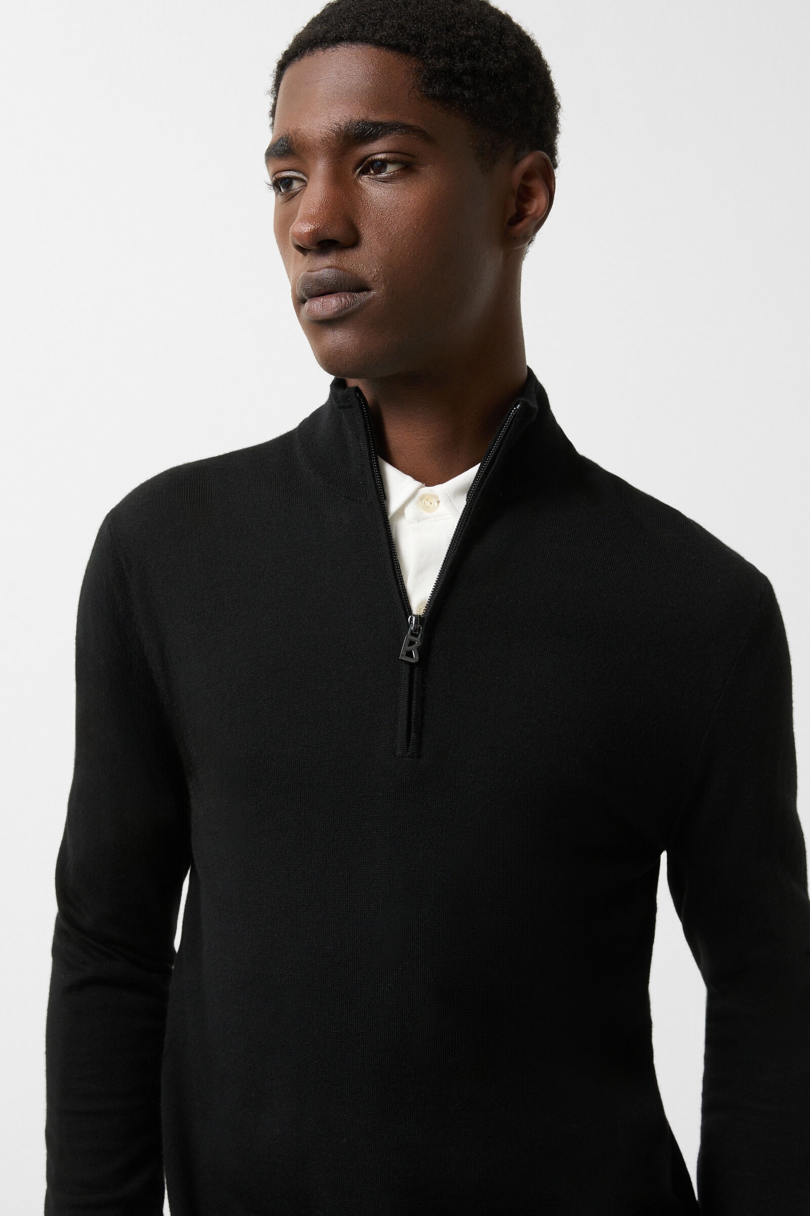 Ouri Half-zippered sweater in Black - 5