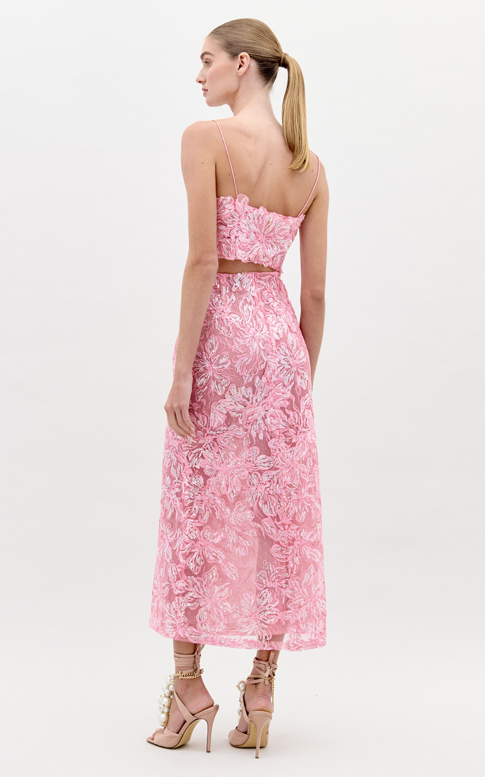 Astrid Appliquéd Midi Skirt pink - 4