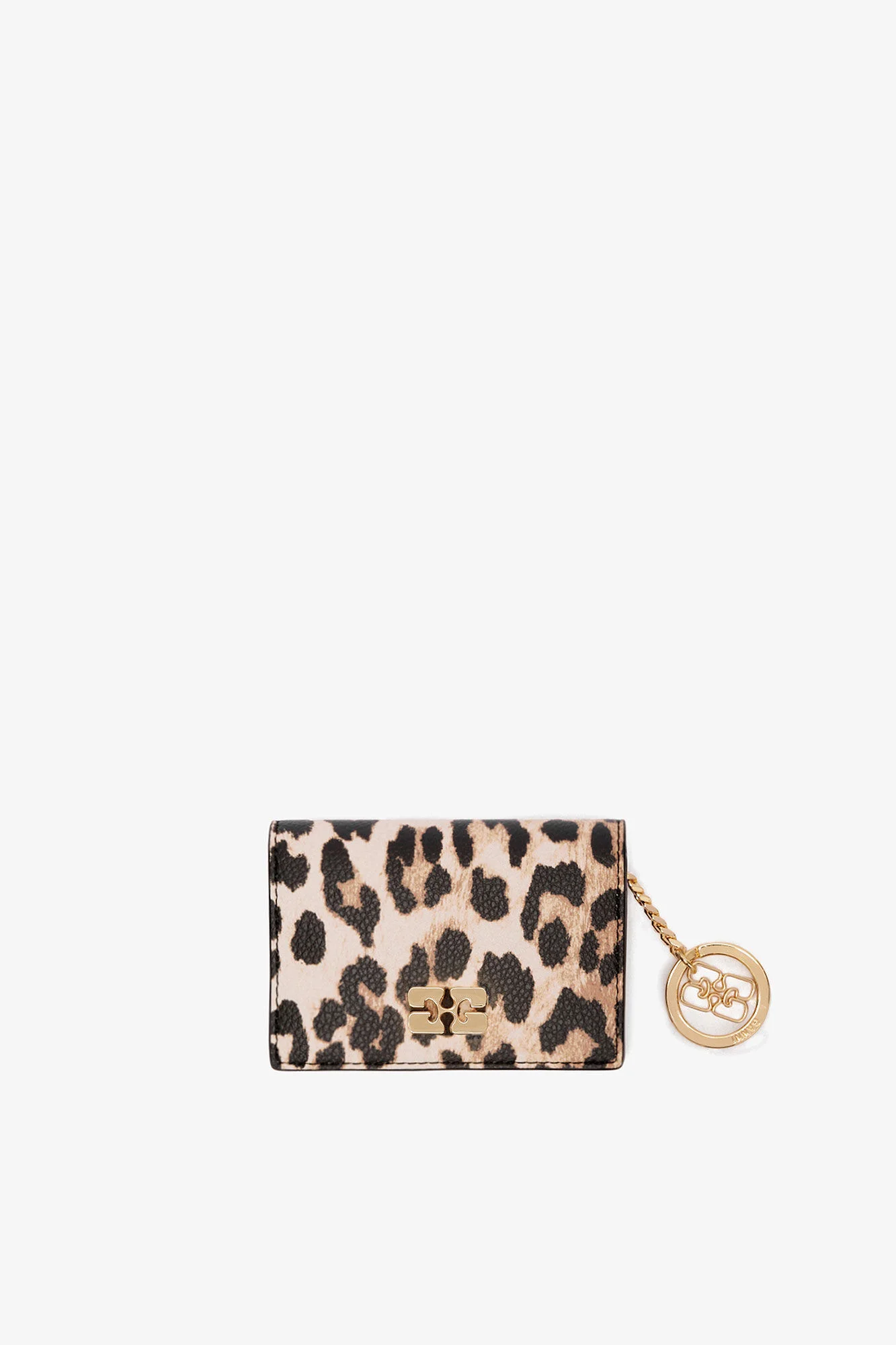 LEOPARD GRAINED BOU CARD HOLDER WITH FLAP - 1