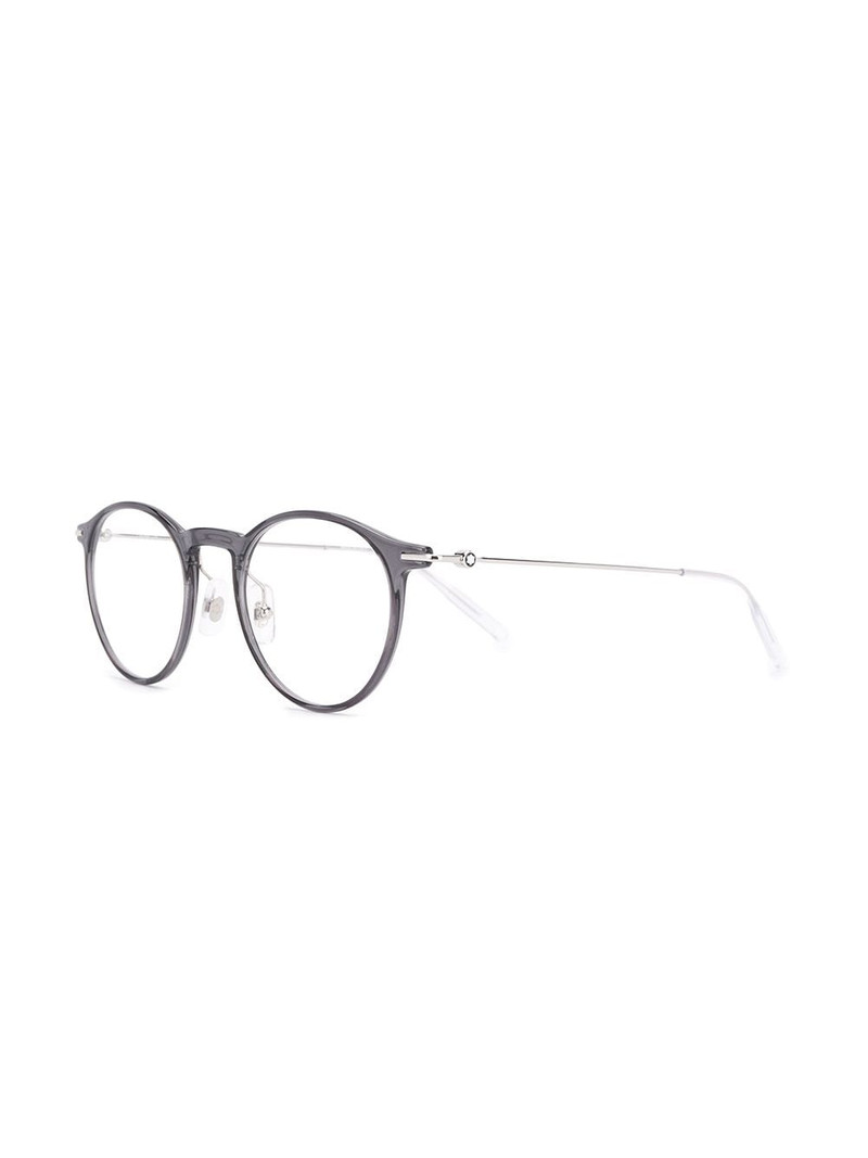 Montblanc polished round-frame glasses outlook