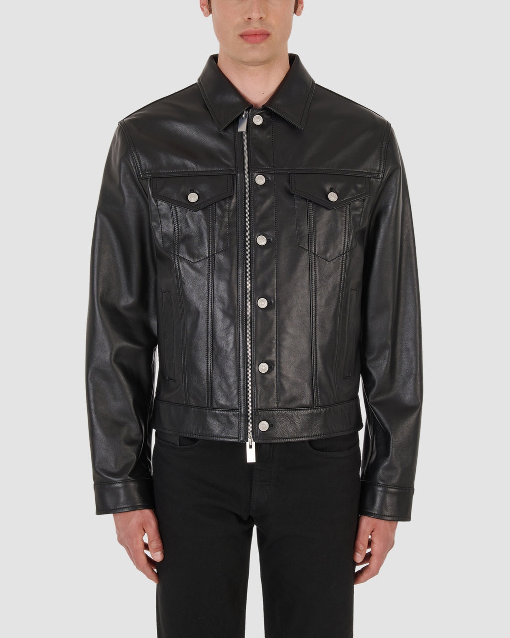 LEATHER TRUCKER JACKET - 2