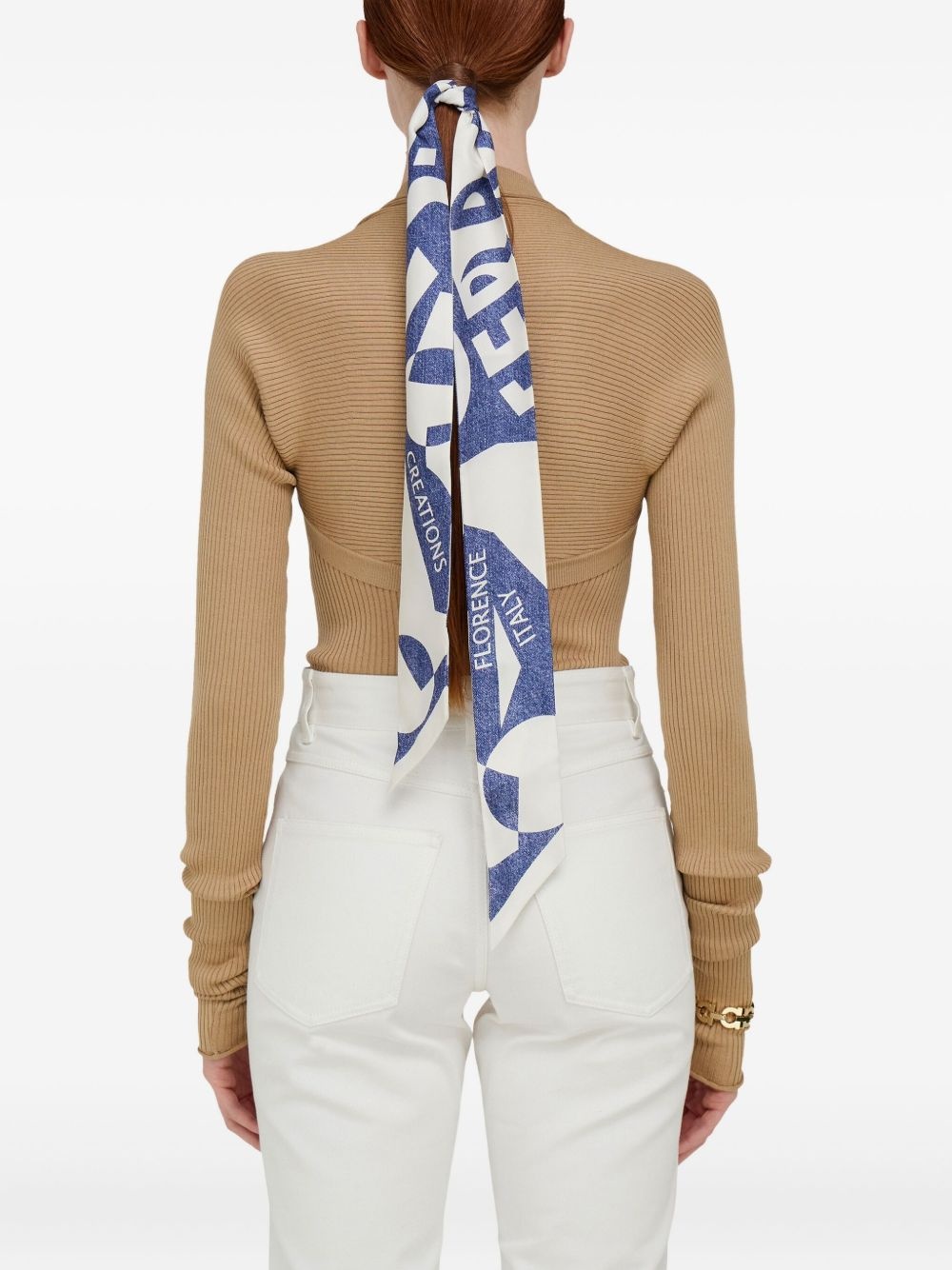 Venna-print silk bandeau - 4