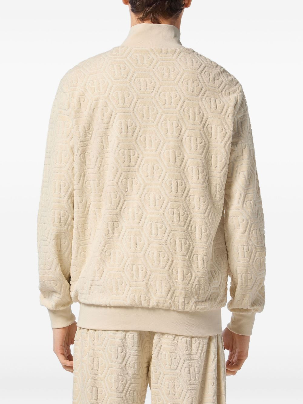 monogram-jacquard track jacket - 4