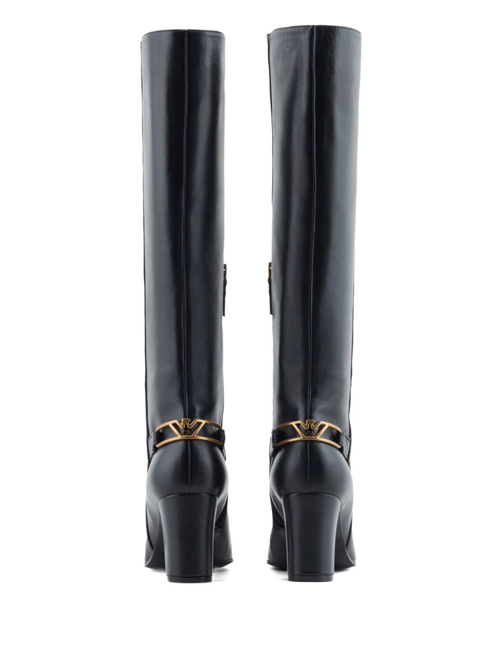 buckle-detail block-heel boots - 3