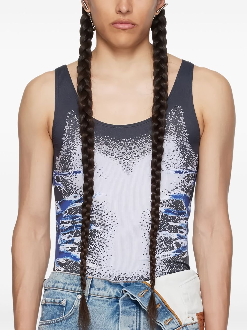 whisker-print top - 2