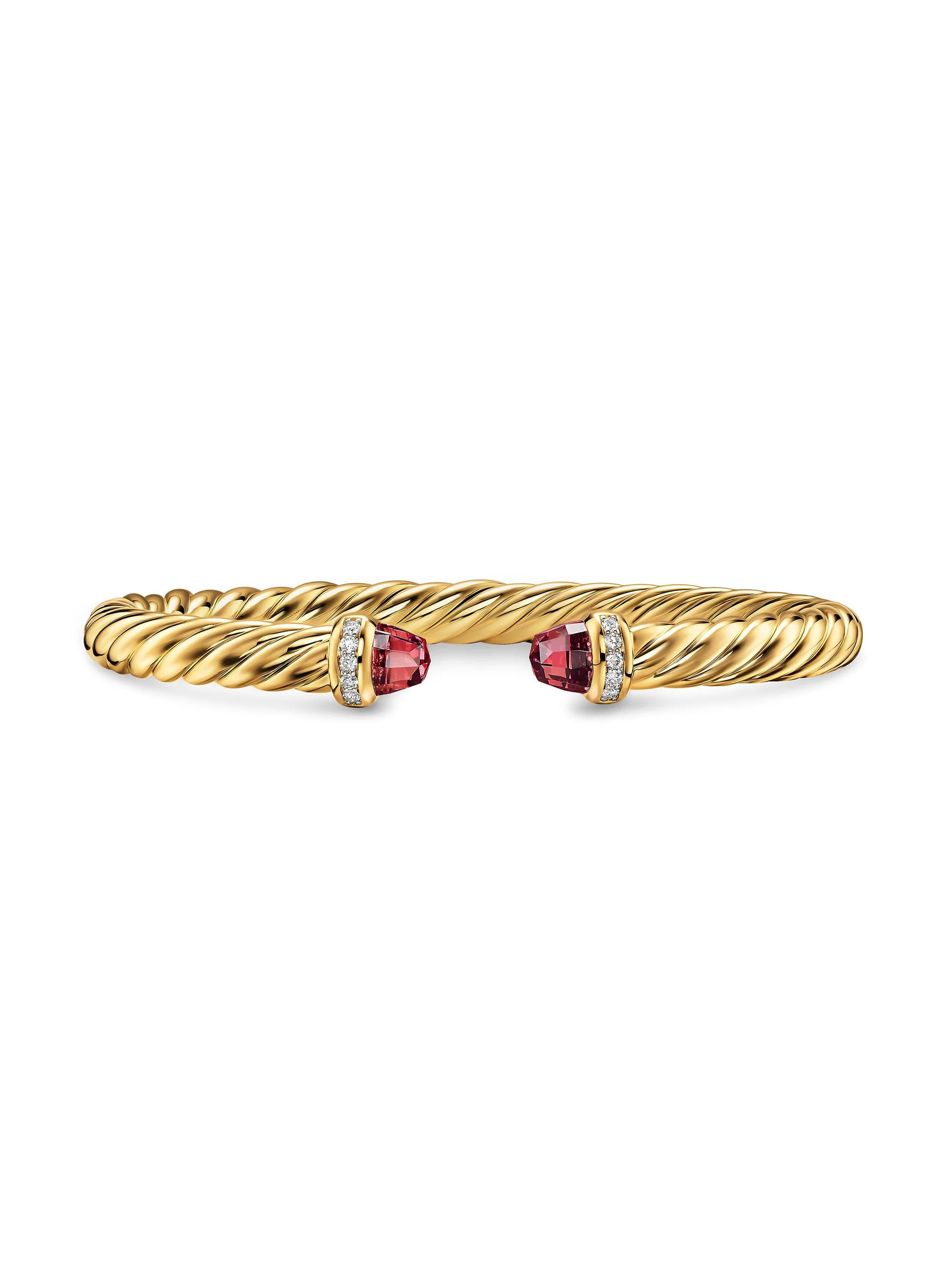 Women's Cablespira Flex Bracelet in 18K Yellow Gold - Rhodolite Garnet - 1
