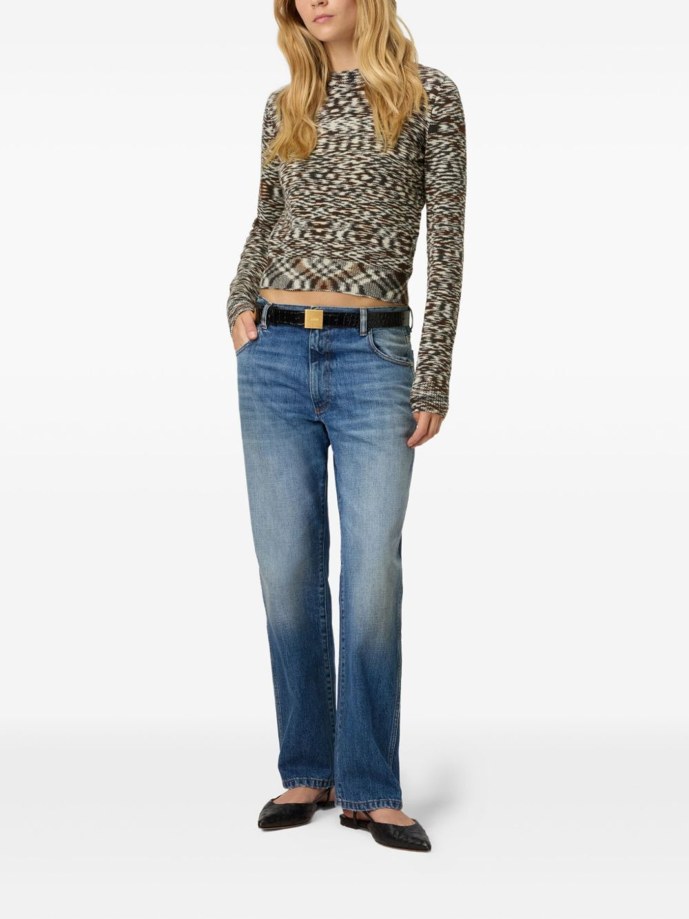 patterned crew-neck sweater - 2