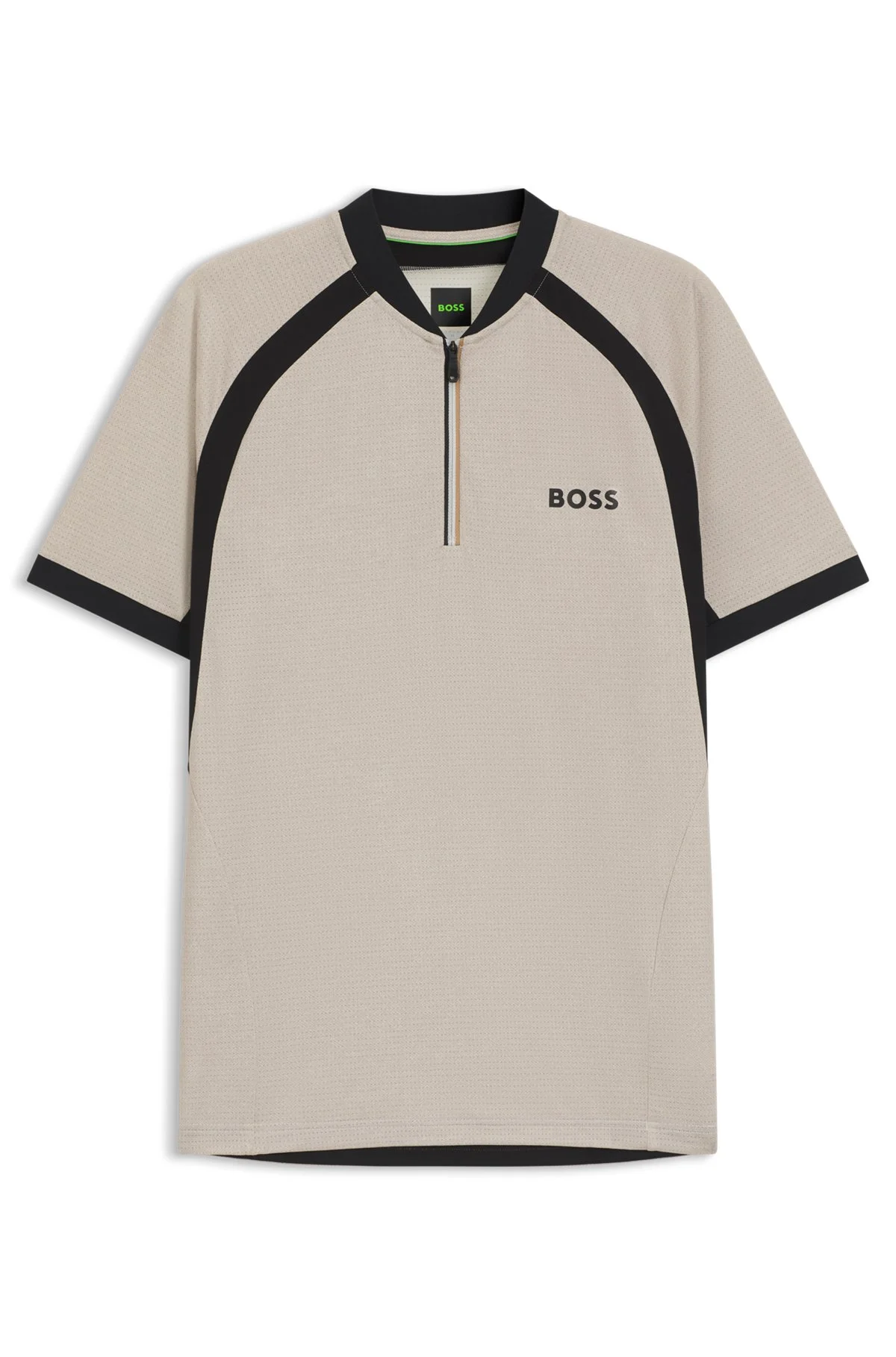 ZIP-NECK SLIM-FIT POLO SHIRT IN MESH JERSEY - 1