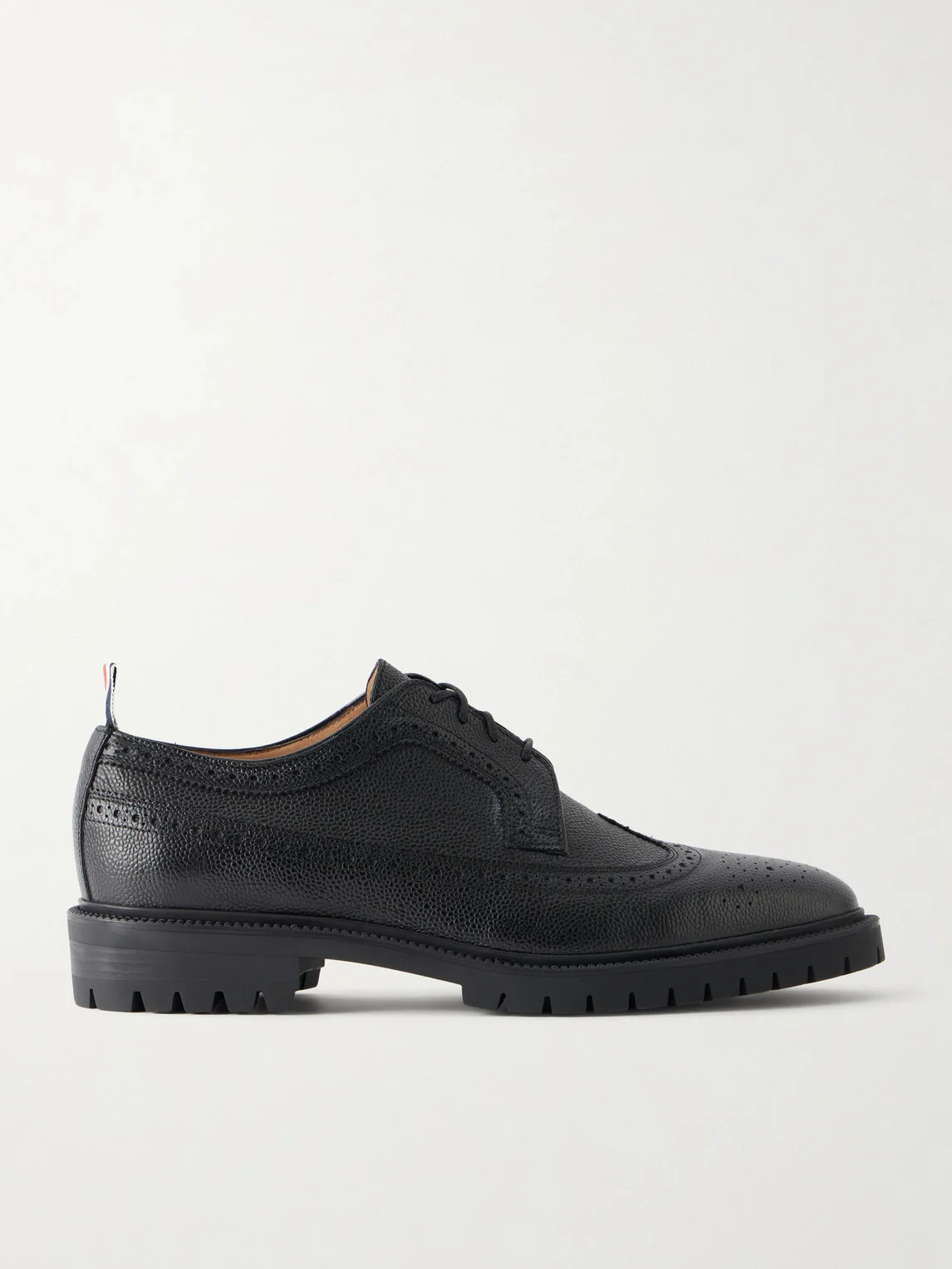 Longwing Pebble-Grain Leather Brogues - 1