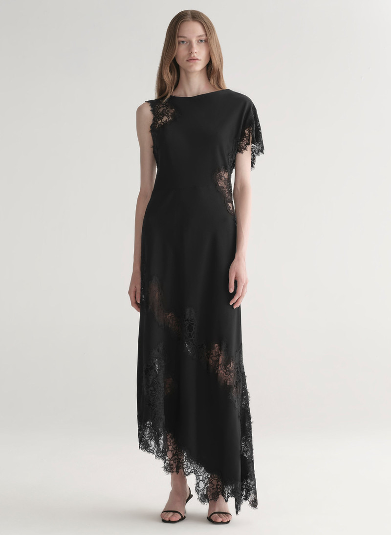 A.L.C. Alessia Textured Satin and Lace Maxi Dress outlook
