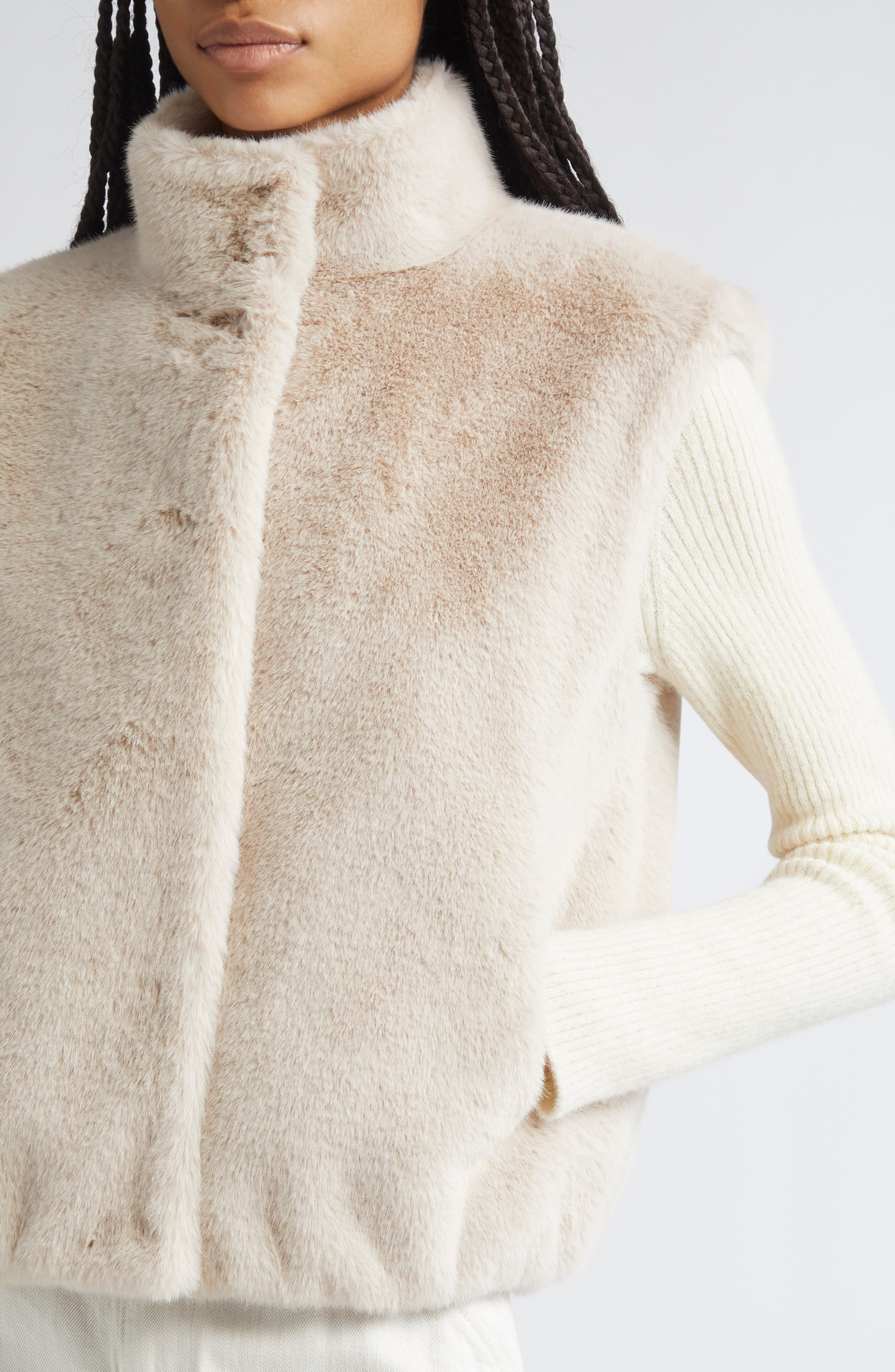 Herno Faux Fux Vest in Chantilly at Nordstrom - 4