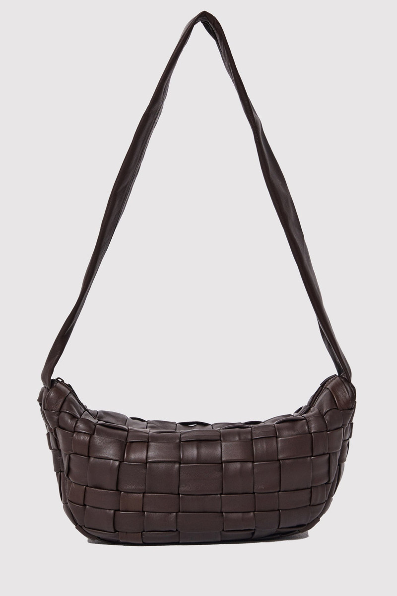 Textured Crescent Bag - Chocolate 4