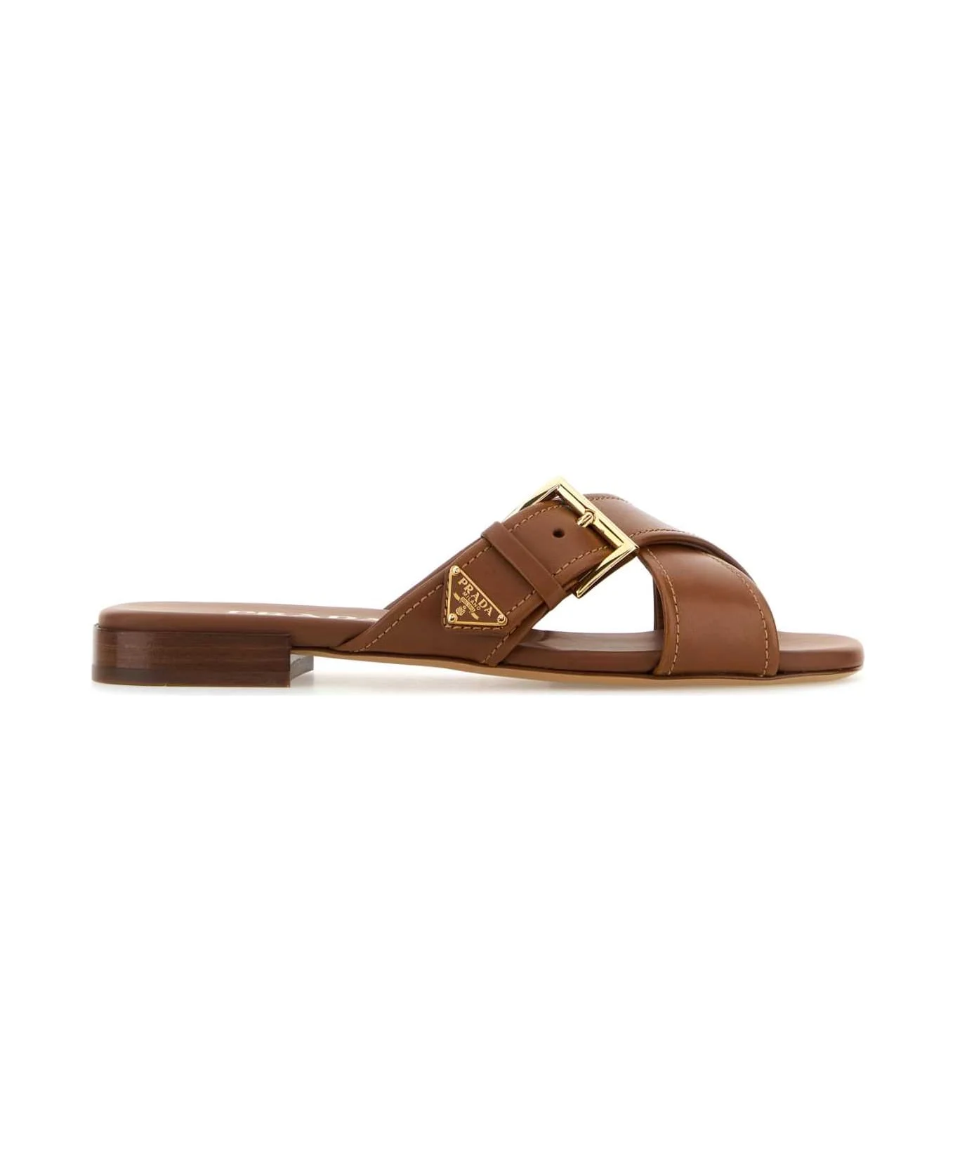 Caramel Leather Slippers - 1