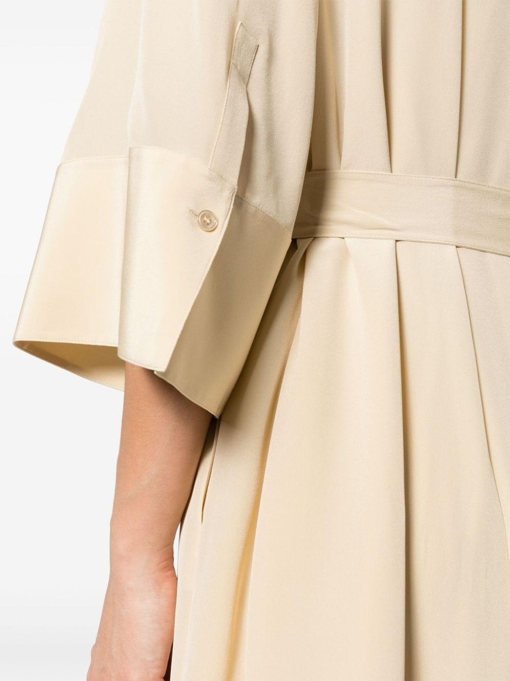 collarless silk dress - 5