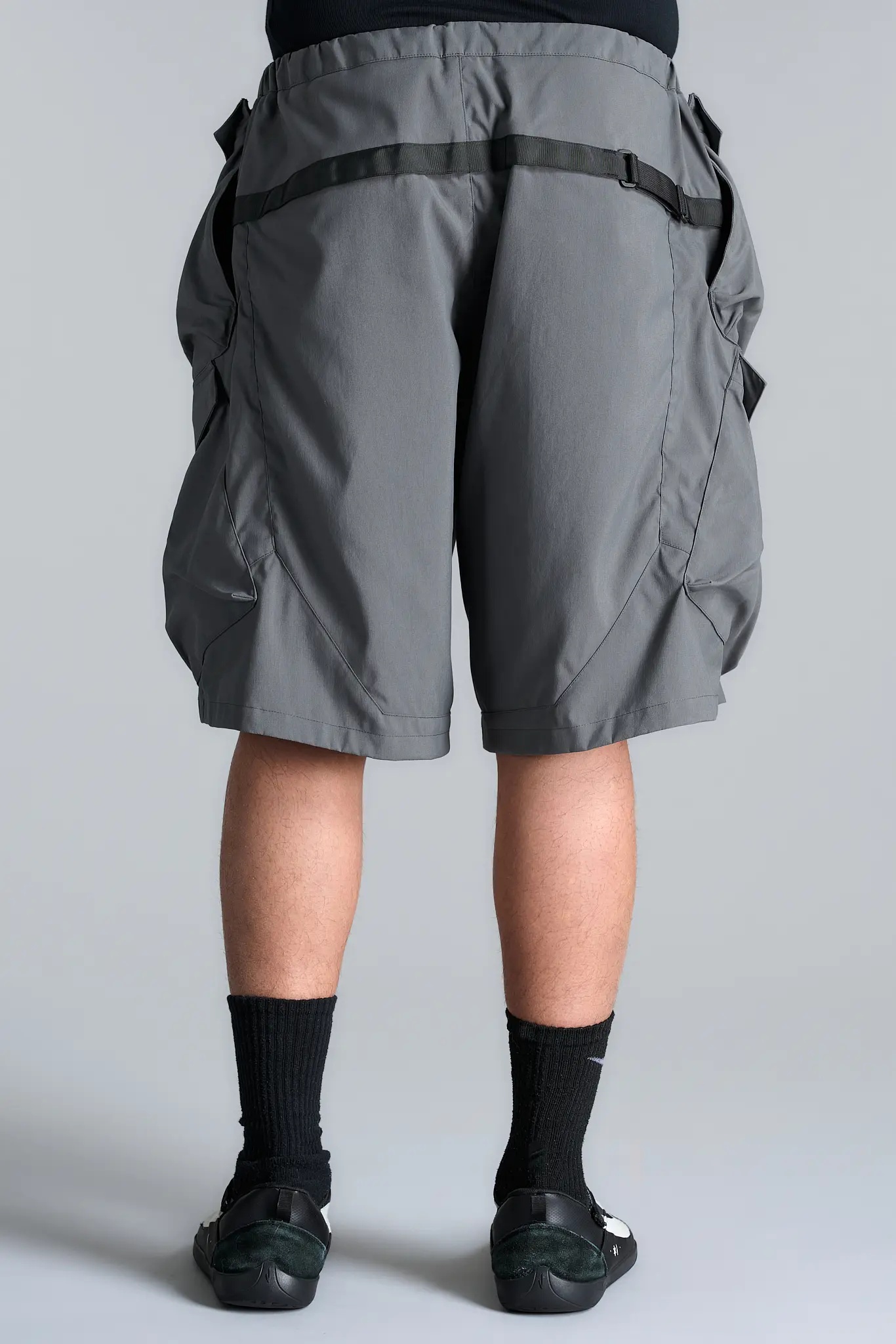 SP56A-M Nylon Stretch Double Cargo Short Pant Gray - 7