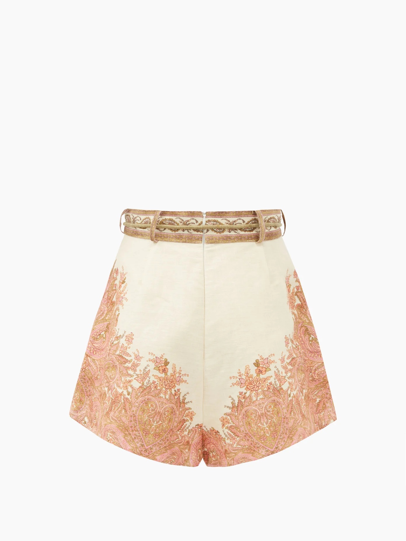 Brighton high-rise paisley-print linen shorts - 4