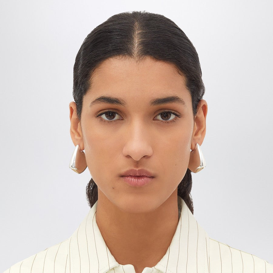 Bottega Veneta Women Sterling Silver Small Fin Earrings - 2