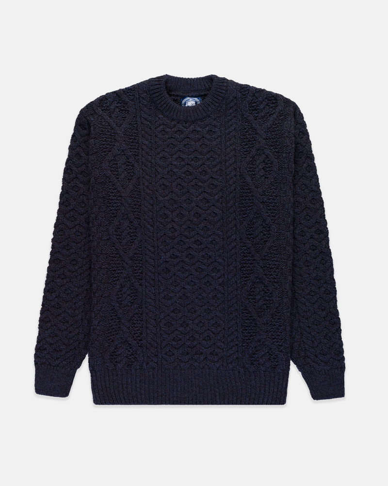J. PRESS MADE-IN-IRELAND NAVY ARAN FISHERMAN'S SWEATER outlook