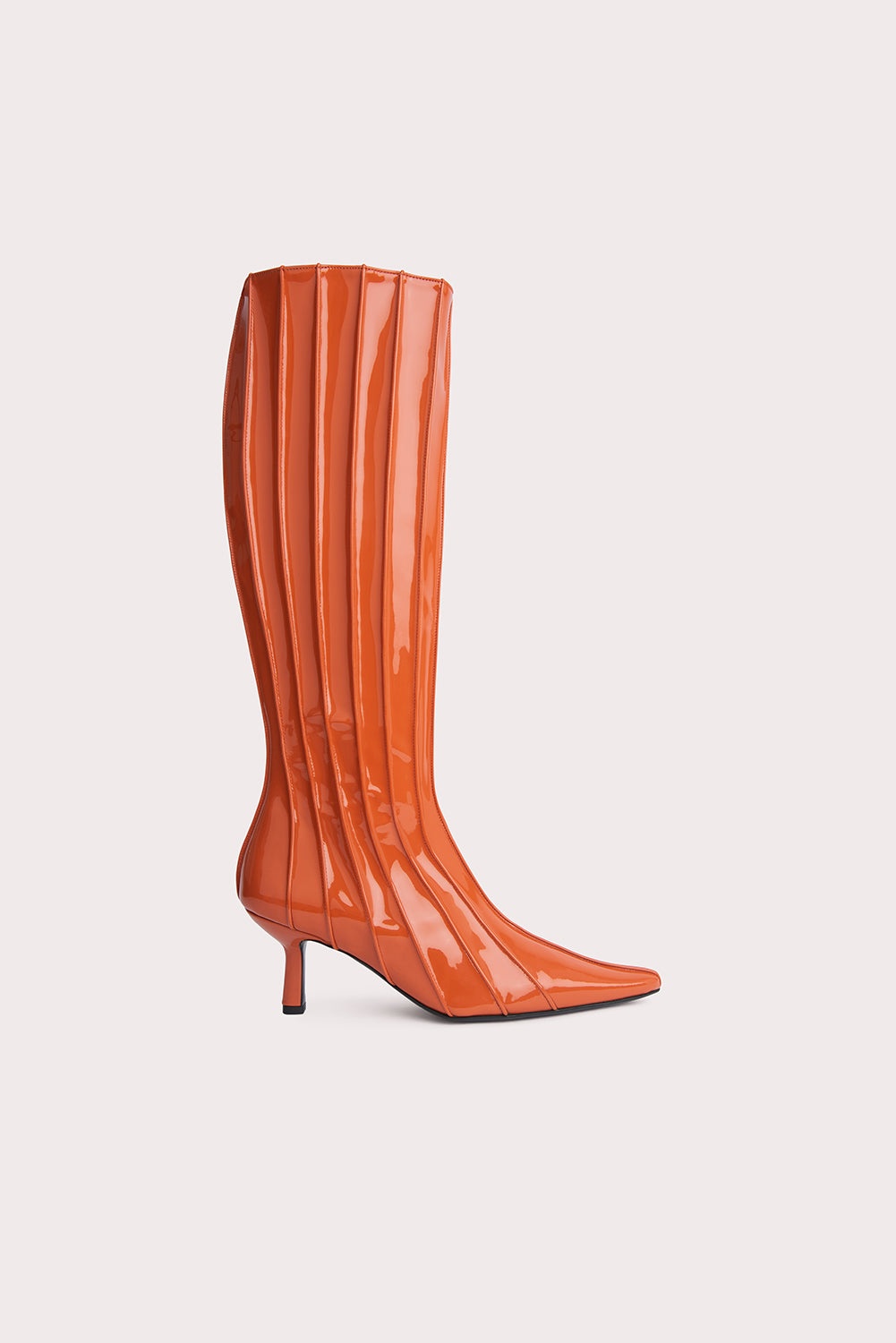 BY FAR Faye Burnt Orange Patent Leather