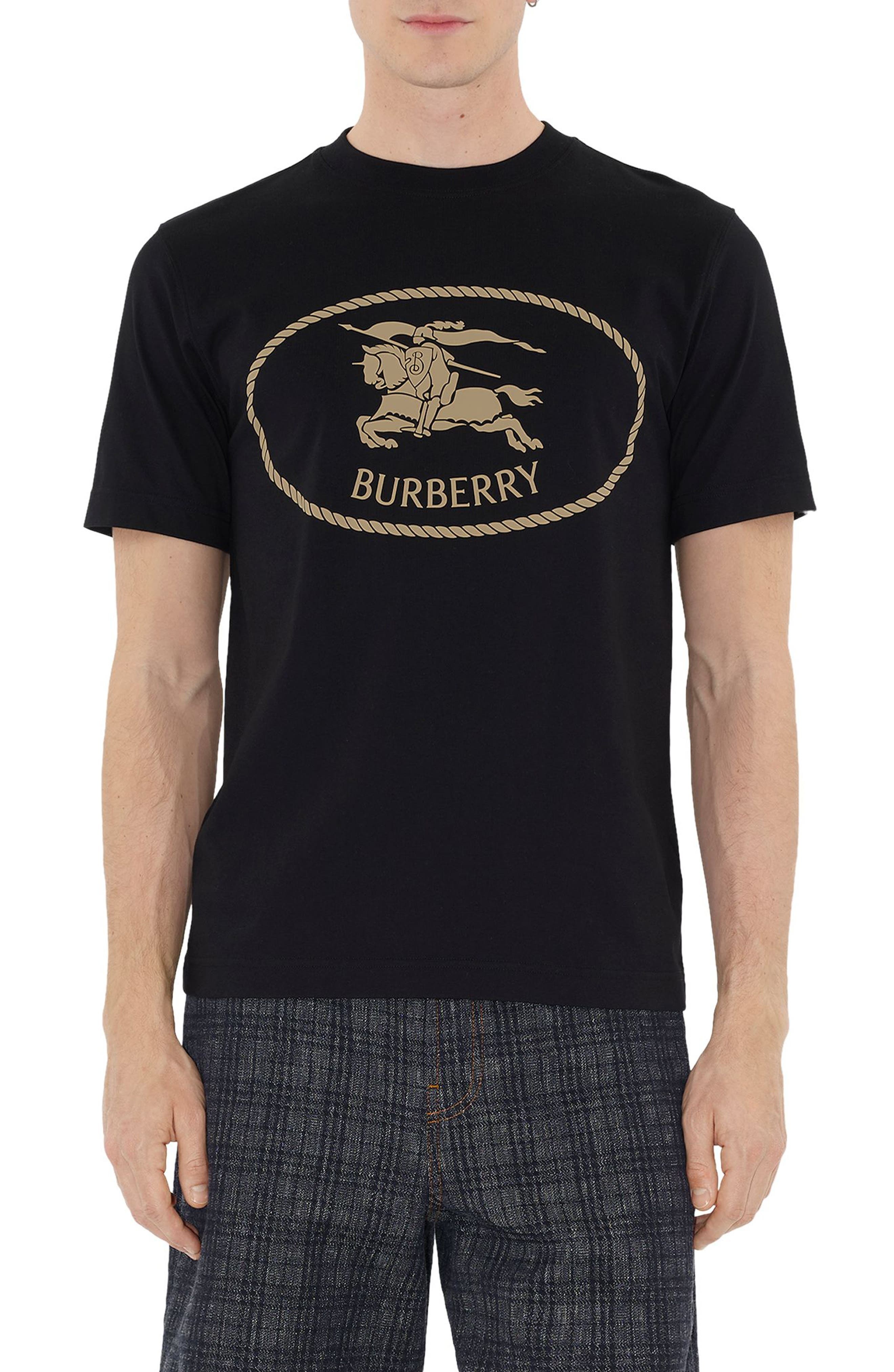 burberry Equestrian Knight Design Stamp Graphic T-Shirt in Black at Nordstrom - 1
