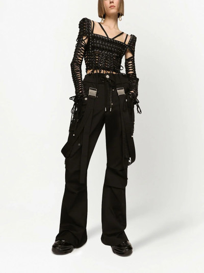 Dolce & Gabbana lace-up detailed bustier blouse outlook