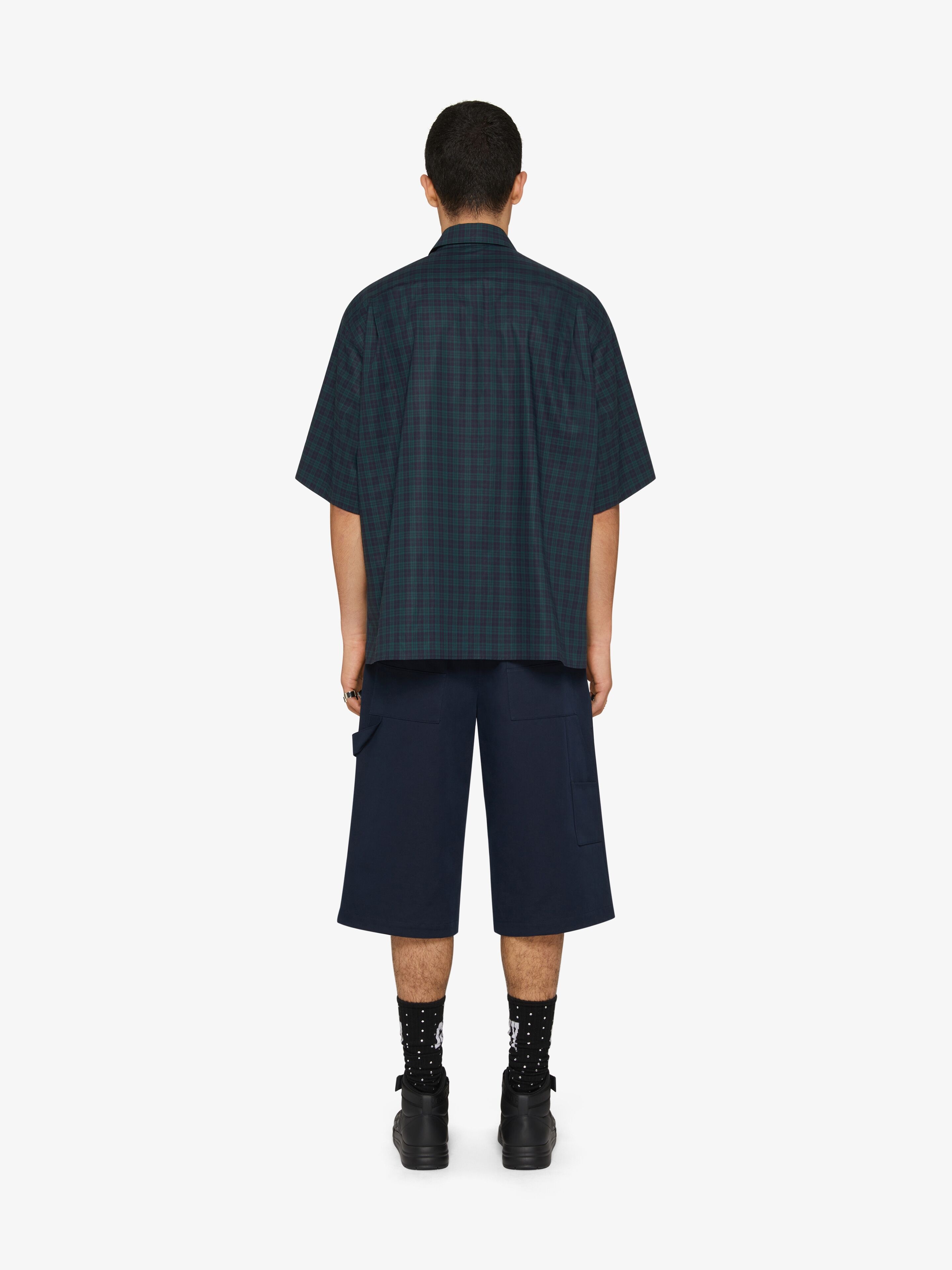 SHIRT IN CHECKED COTTON WITH CRYSTALS - 4