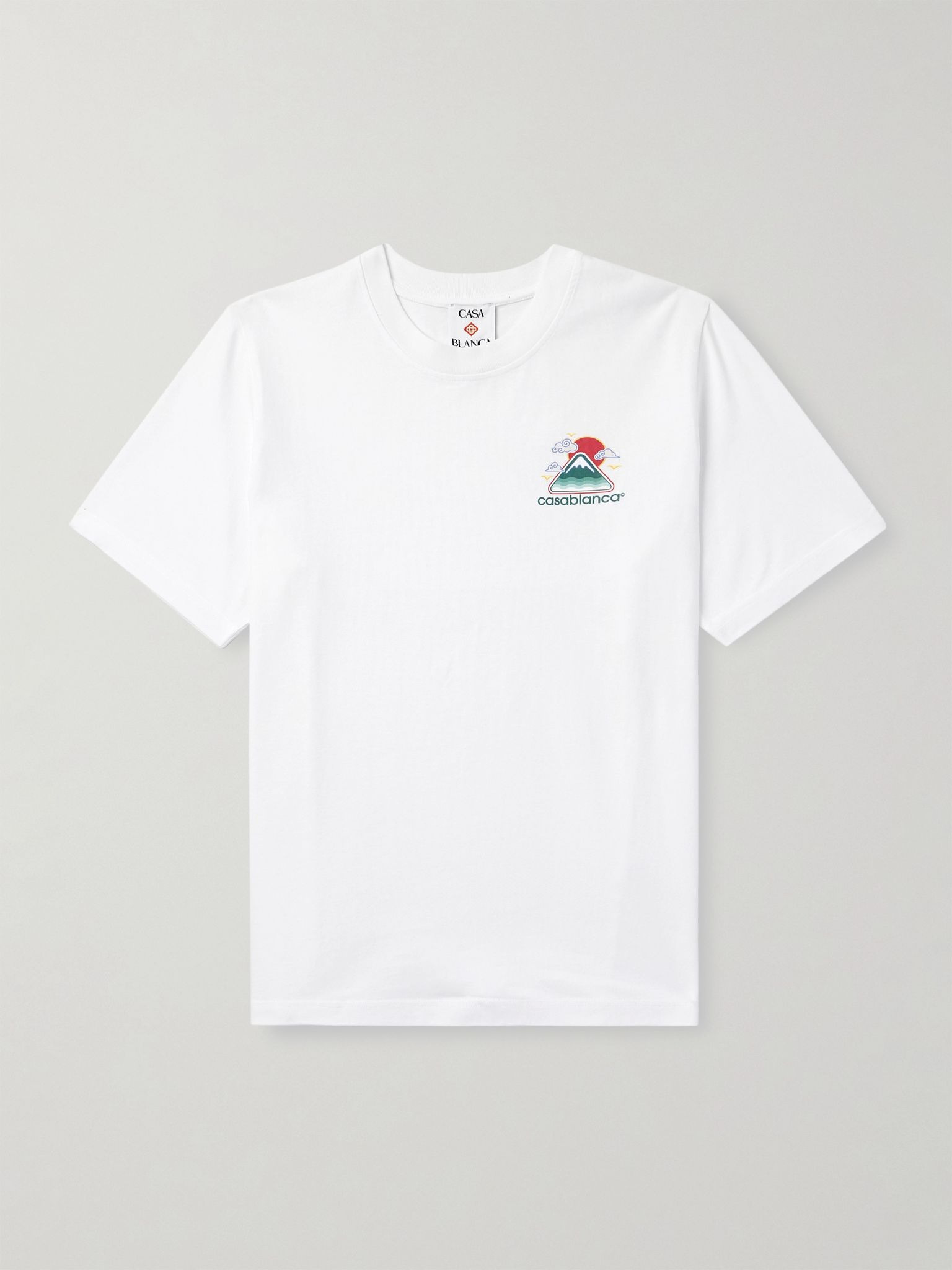 Montagne Ondulée Logo-Print Cotton-Jersey T-Shirt White - 1